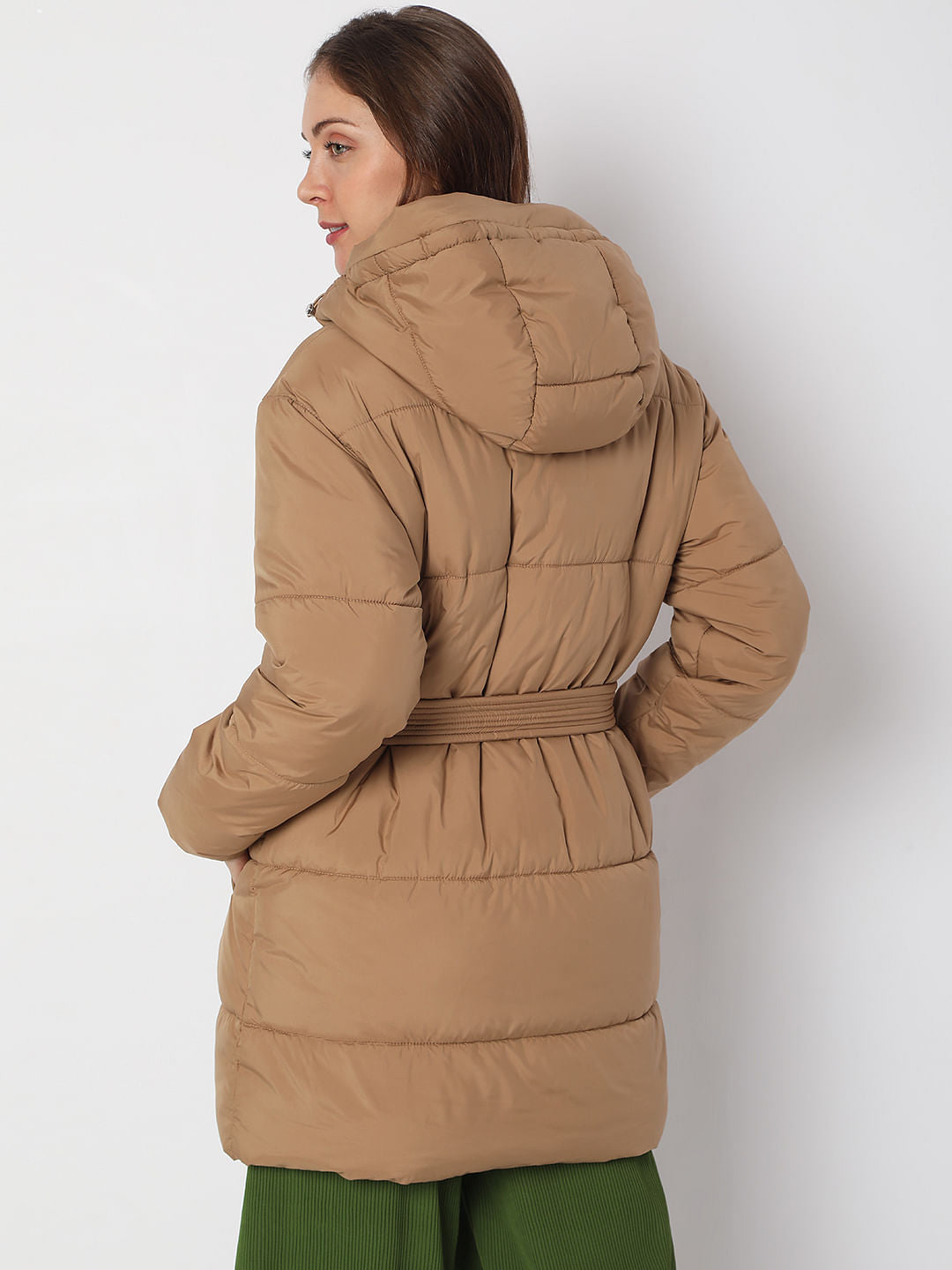 Brown Hooded Long Coat
