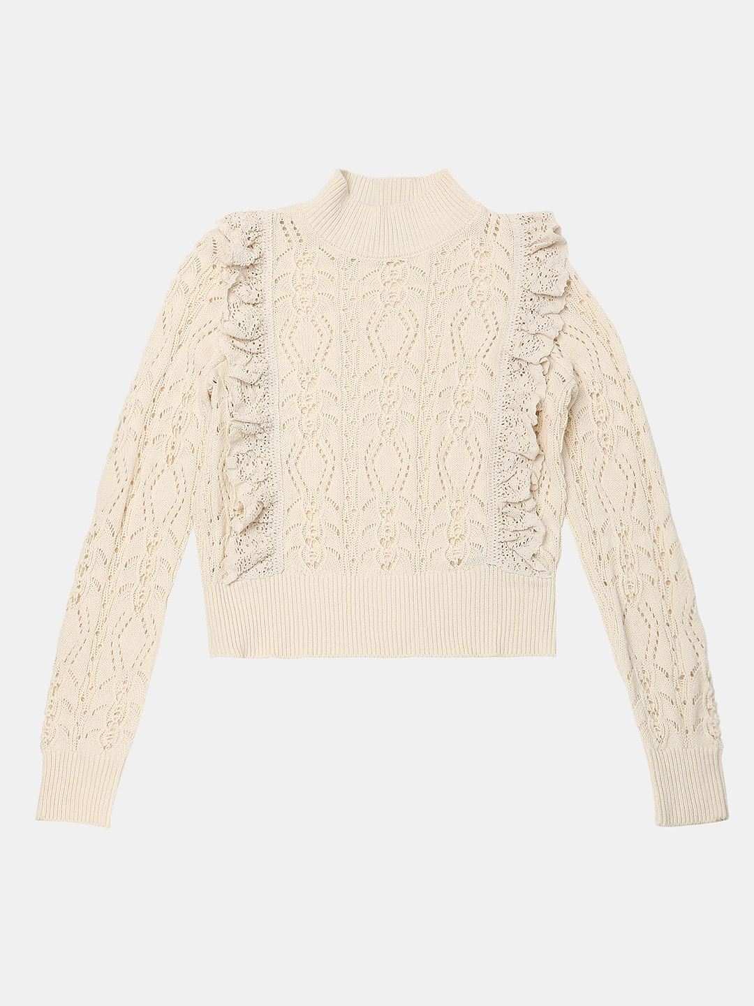 Off-White High Neck Knitted Pullover