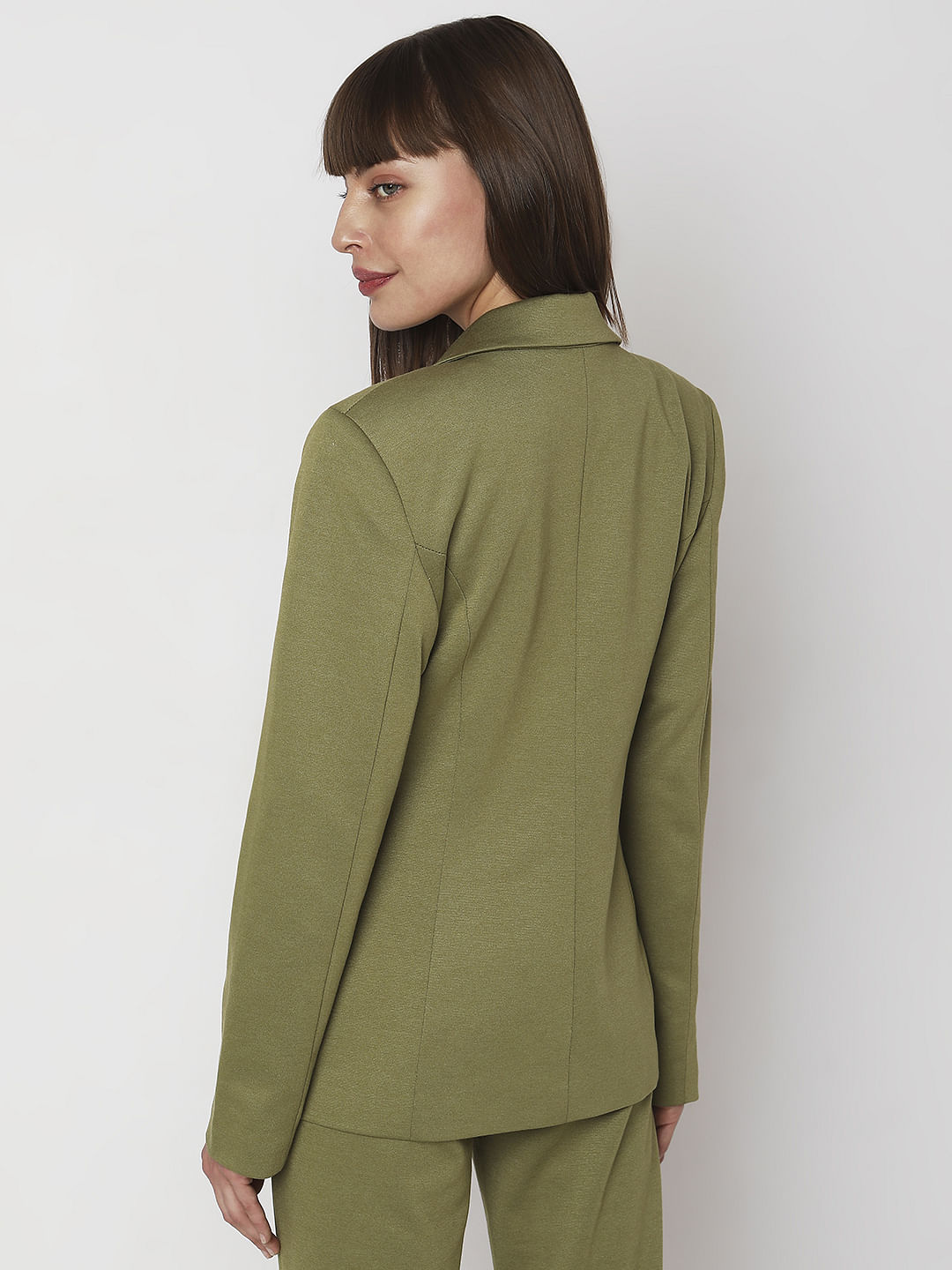 Olive Green Co-Ord Set Formal Blazer