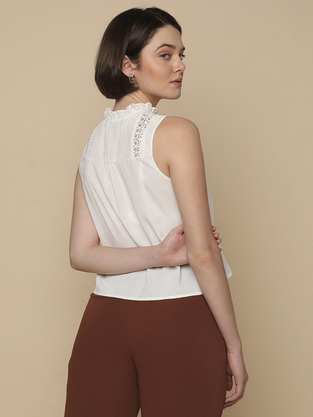 White Lace Insert Top