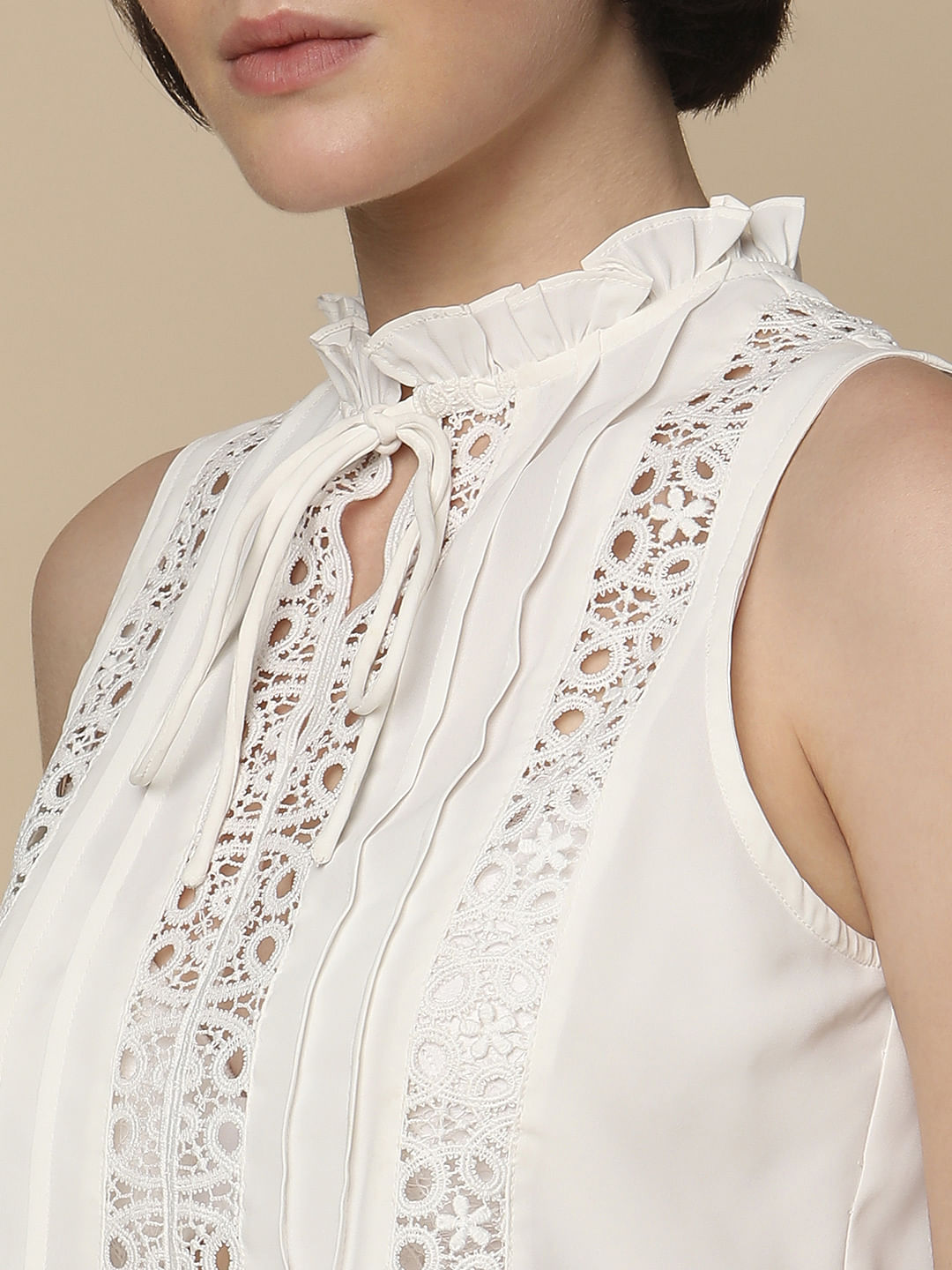 White Lace Insert Top