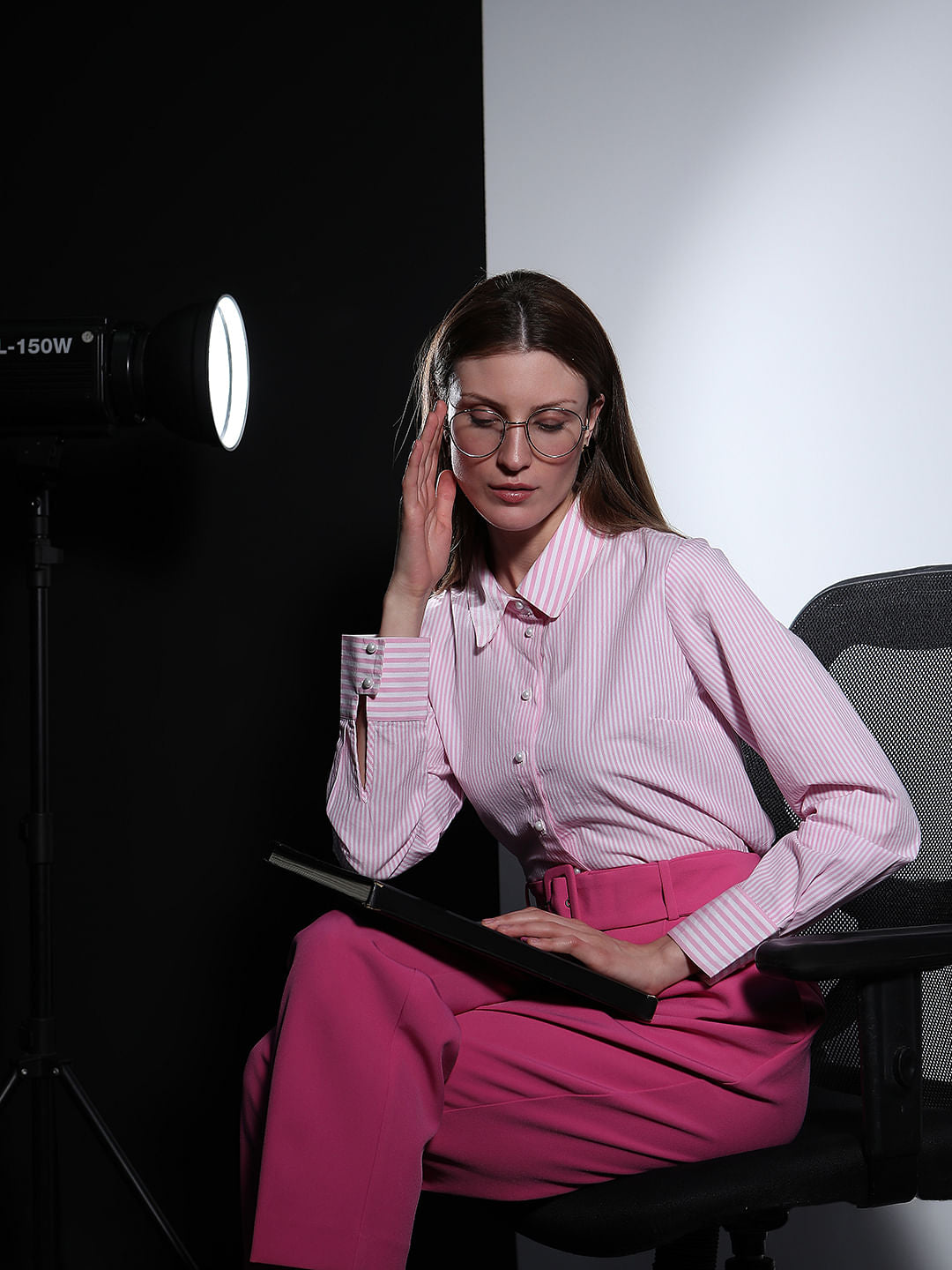 Pink Striped Full Sleeves Shirt