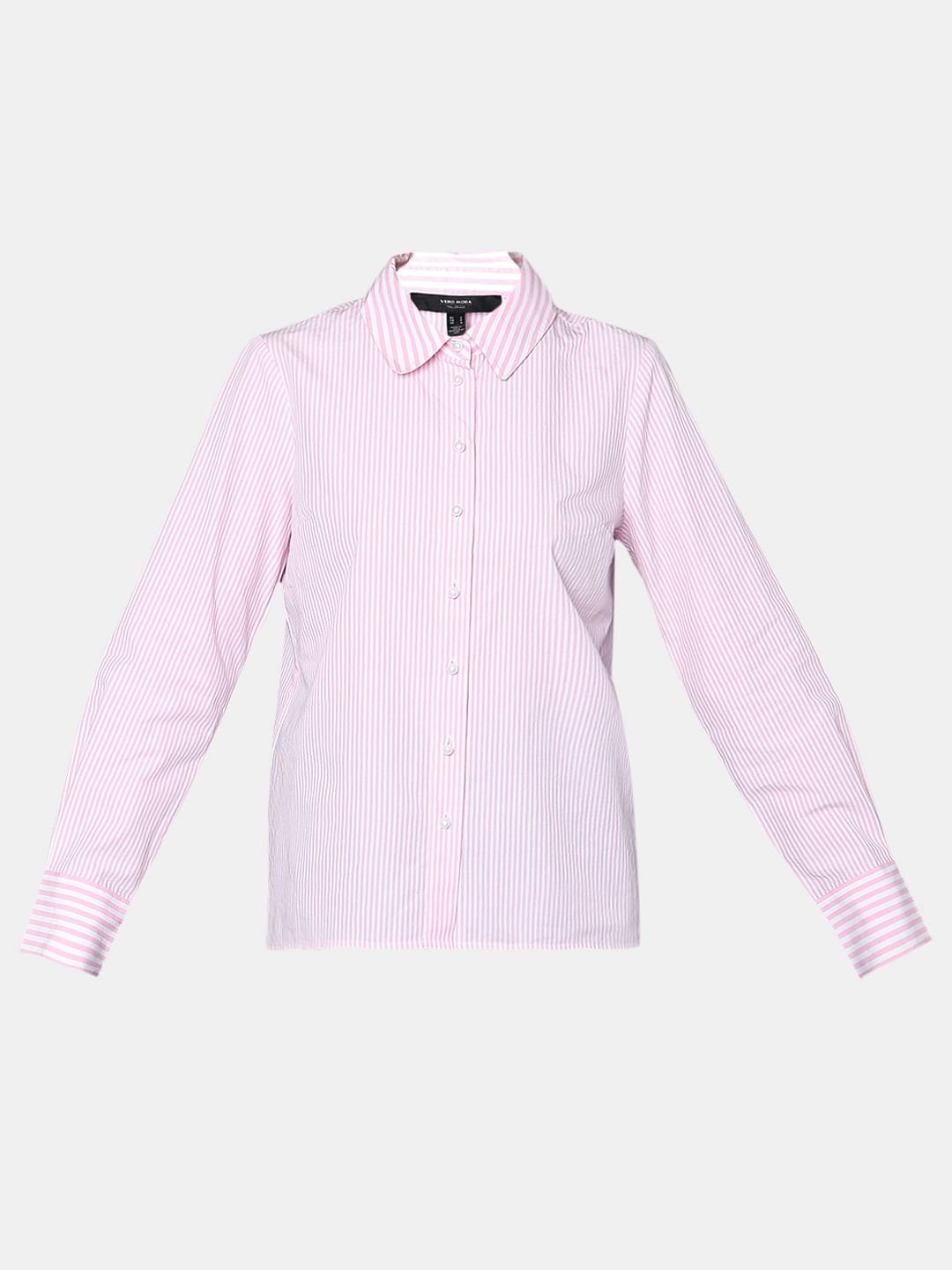 Pink Striped Full Sleeves Shirt