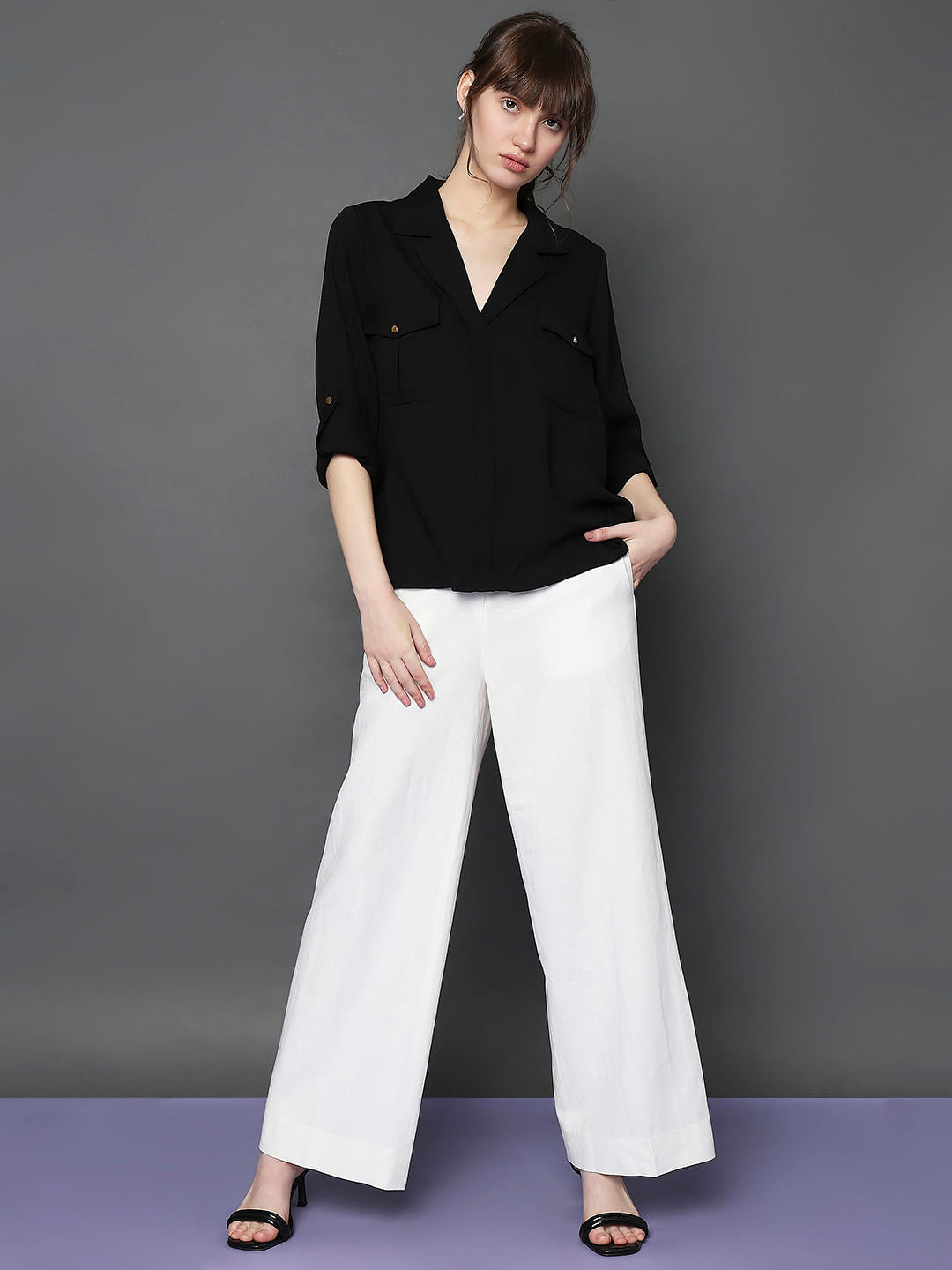 Black Utility Pockets Shirt