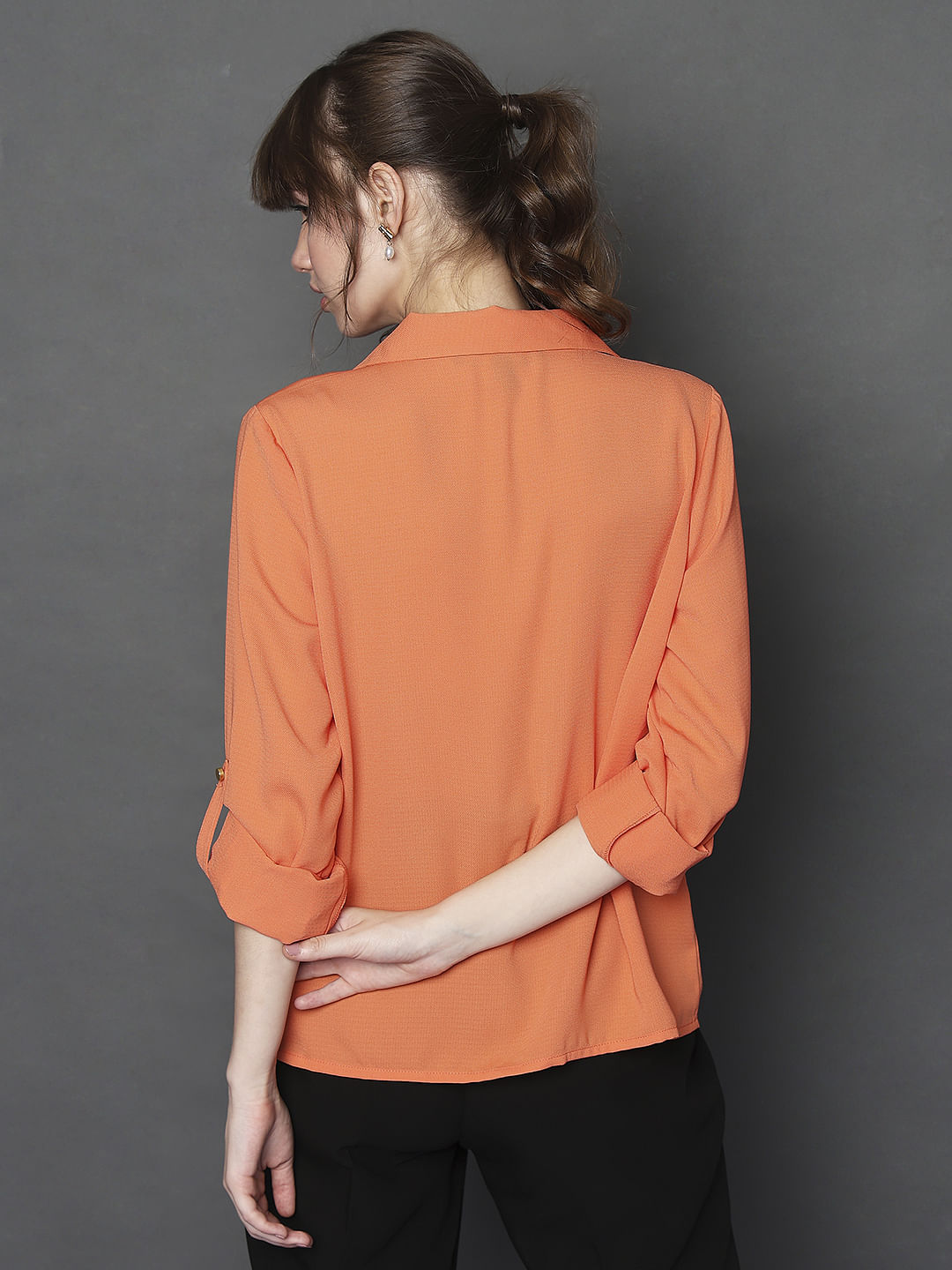 Coral Utility Pockets Shirt