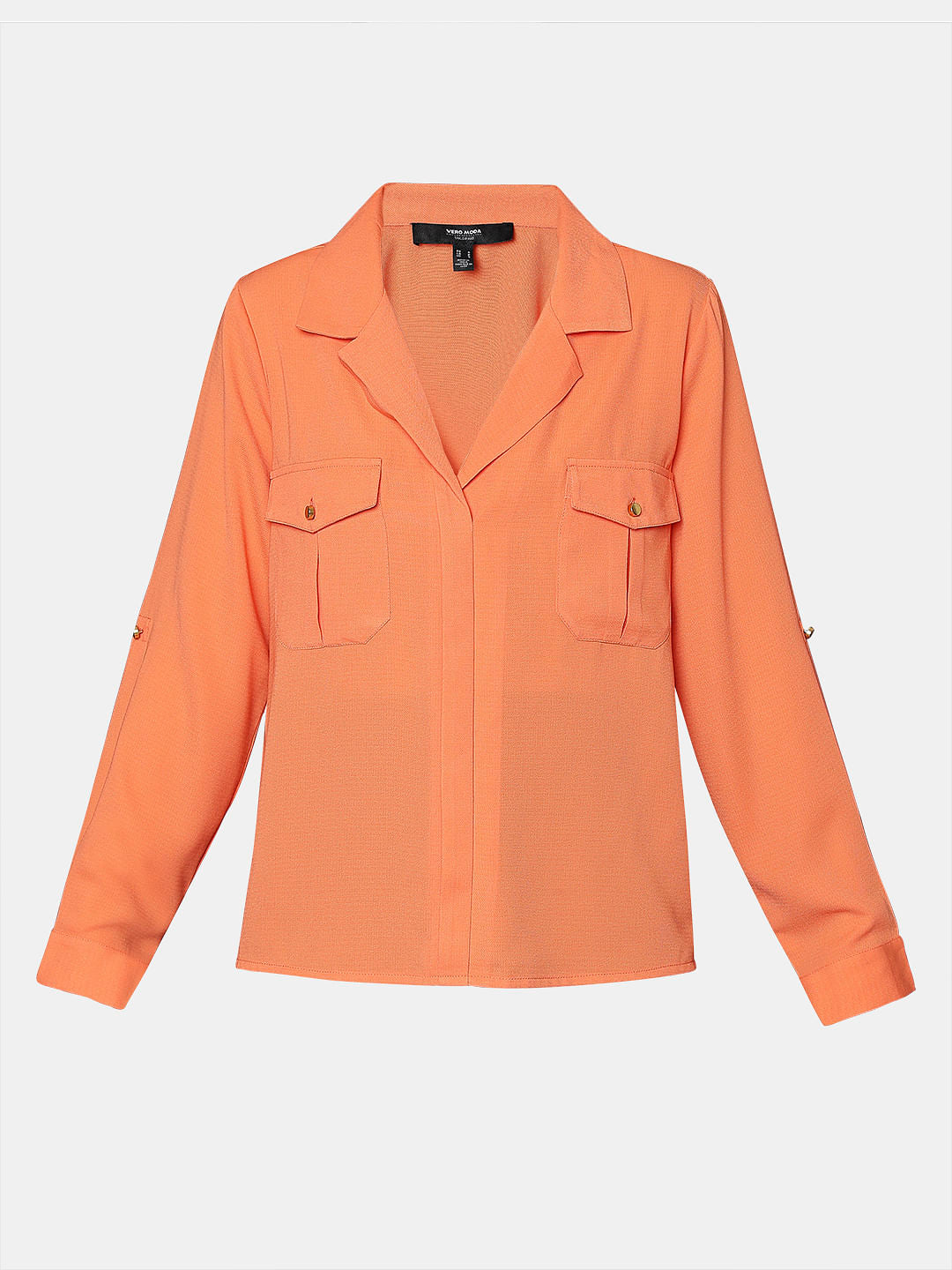 Coral Utility Pockets Shirt