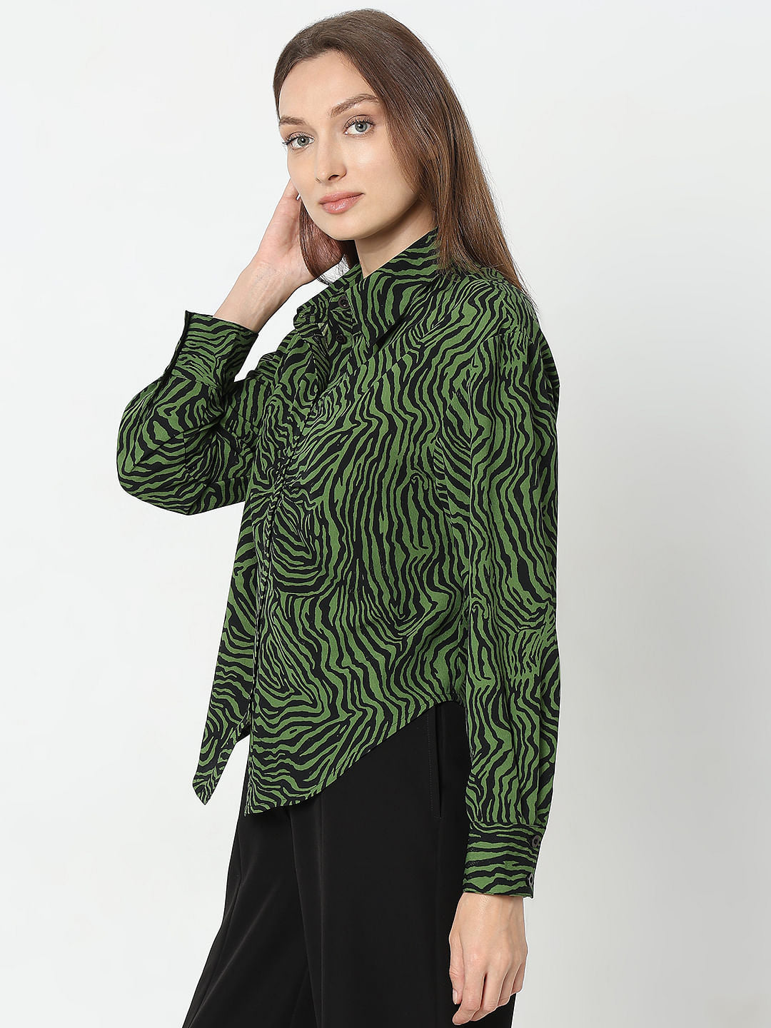 Green Printed Shirt