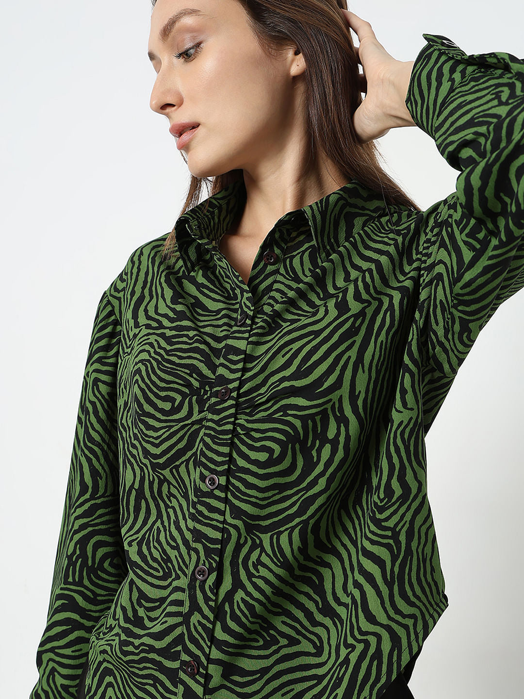 Green Printed Shirt