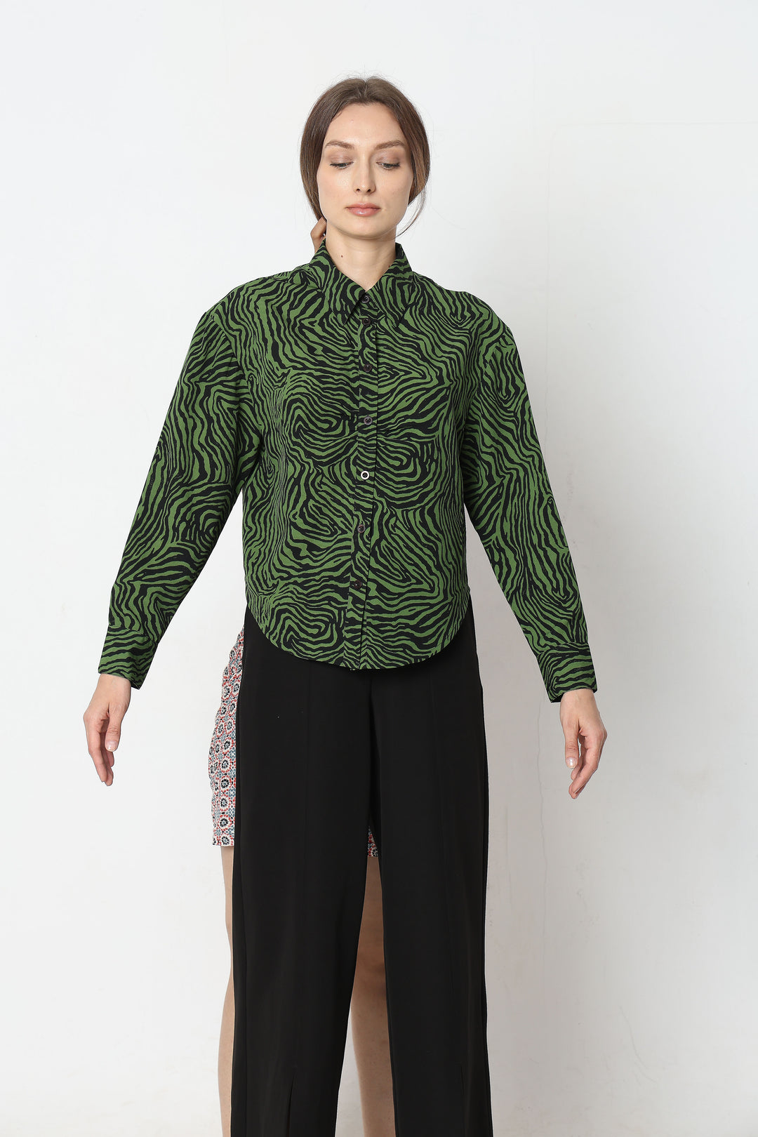 Green Printed Shirt