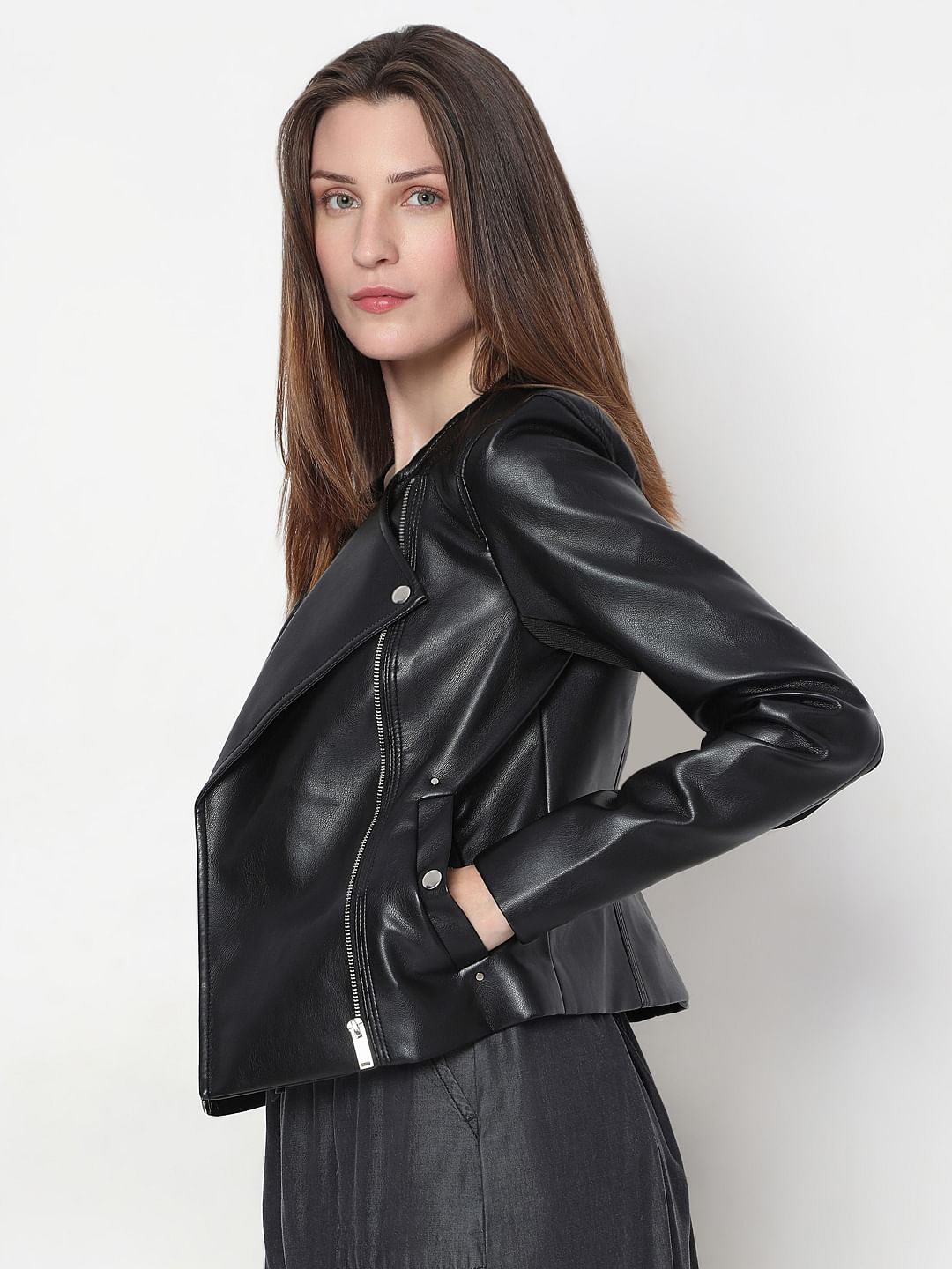 Black Pu Biker Jacket