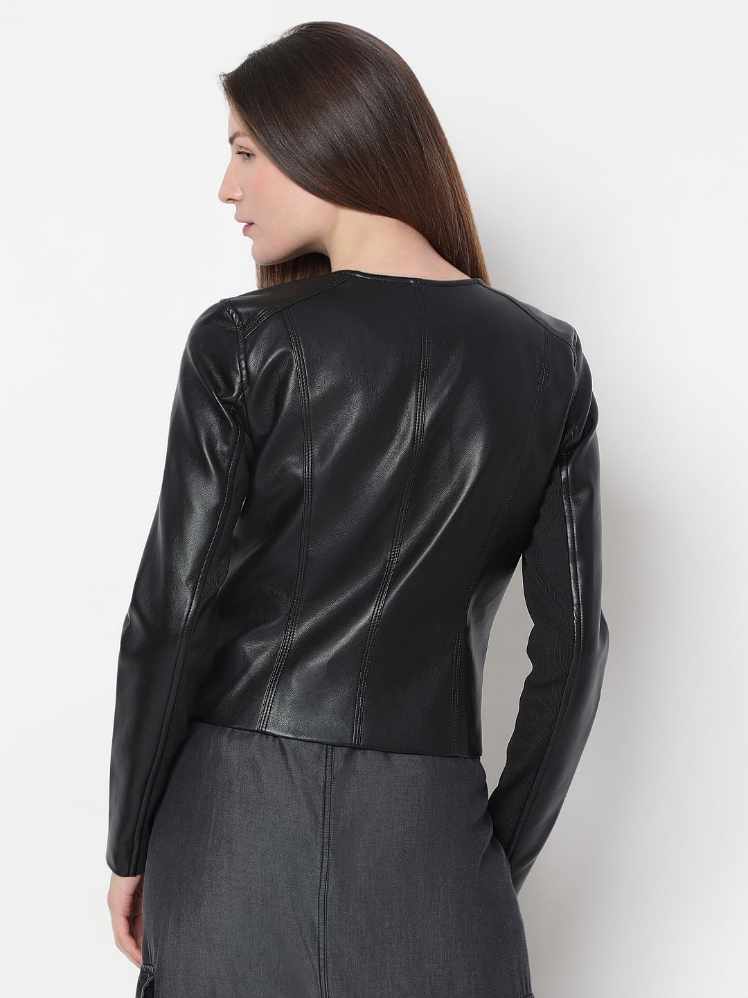 Black Pu Biker Jacket
