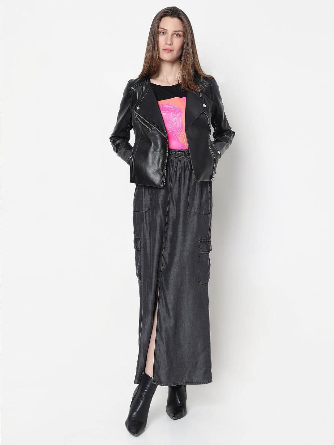 Black Pu Biker Jacket