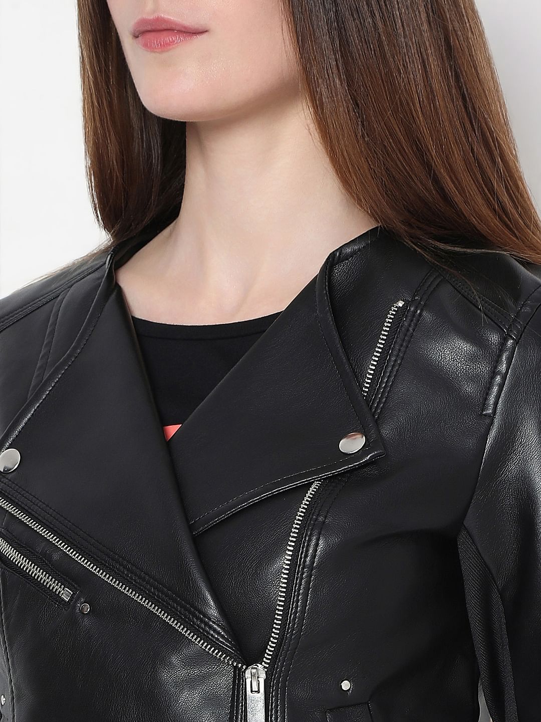 Black Pu Biker Jacket