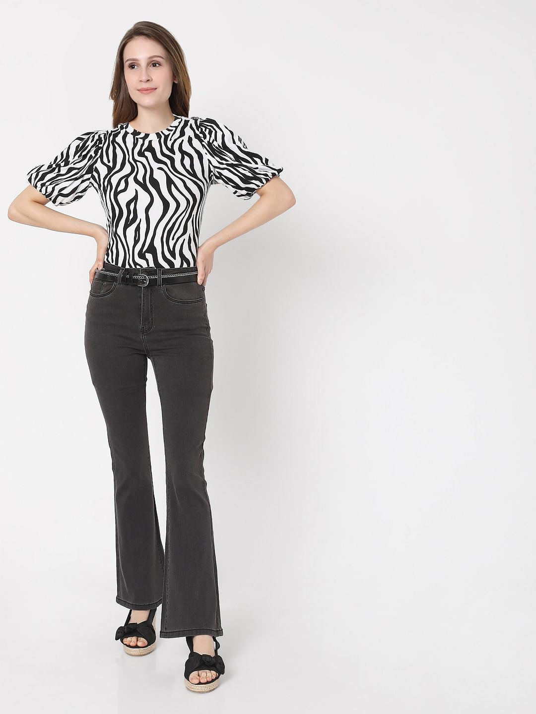 Black & White Animal Print Top