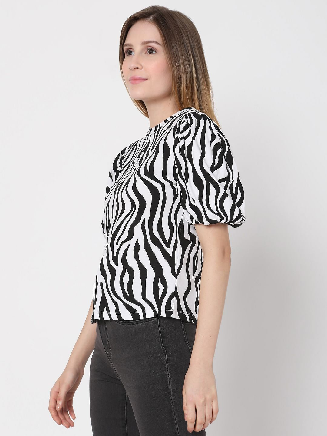 Black & White Animal Print Top