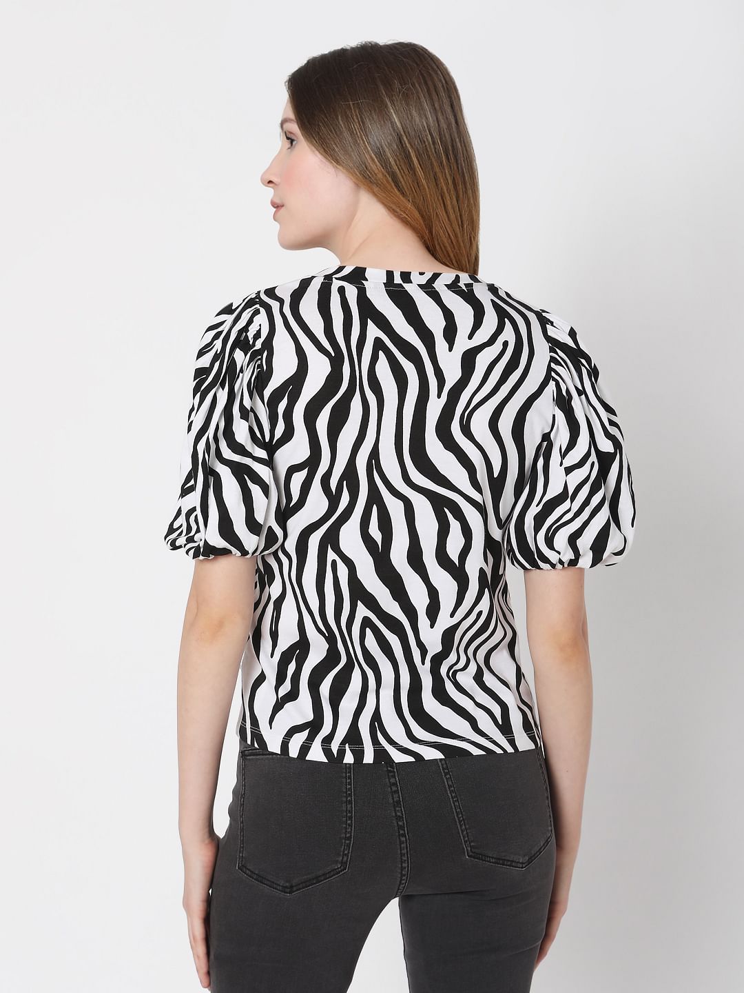 Black & White Animal Print Top