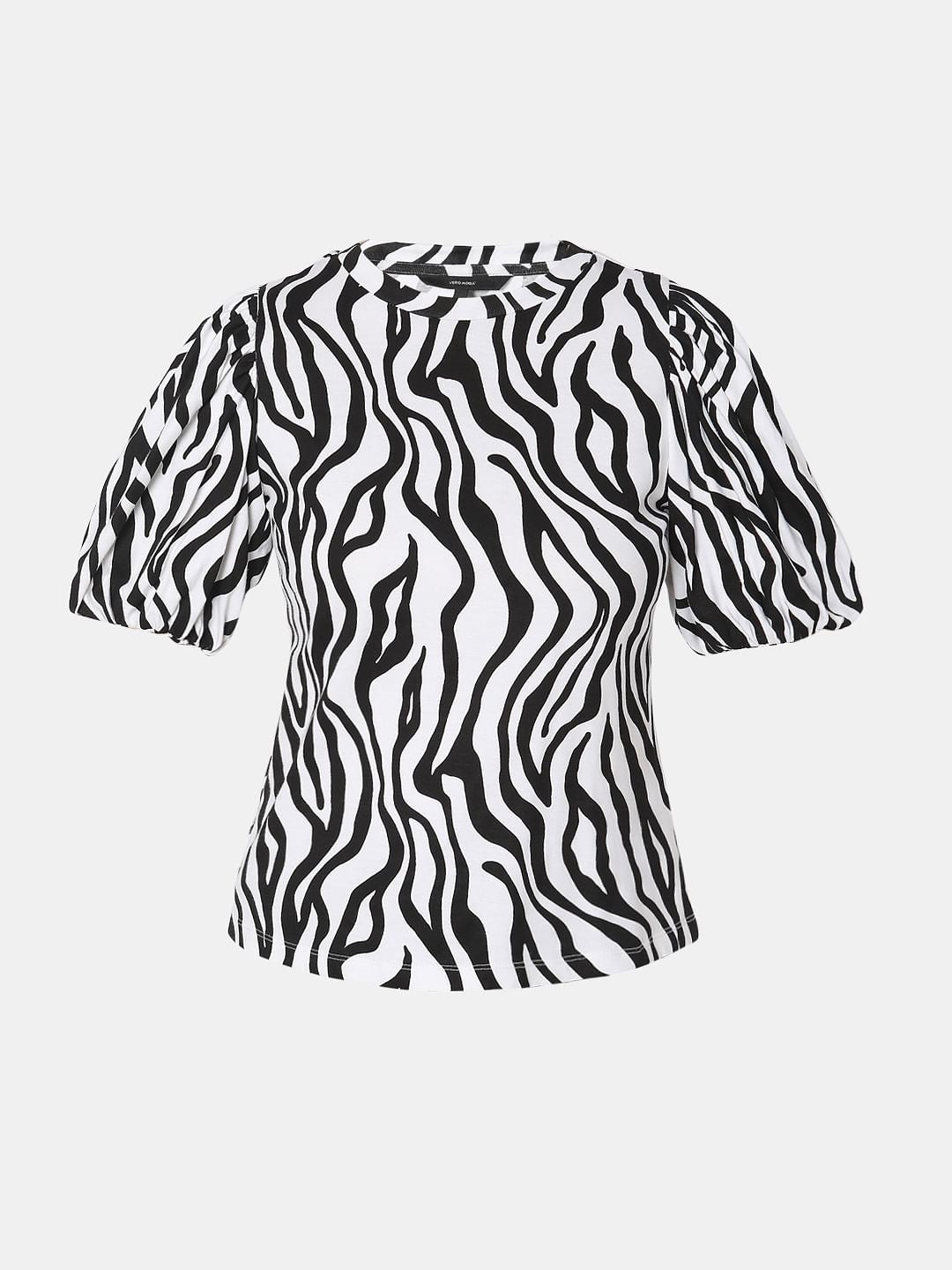 Black & White Animal Print Top