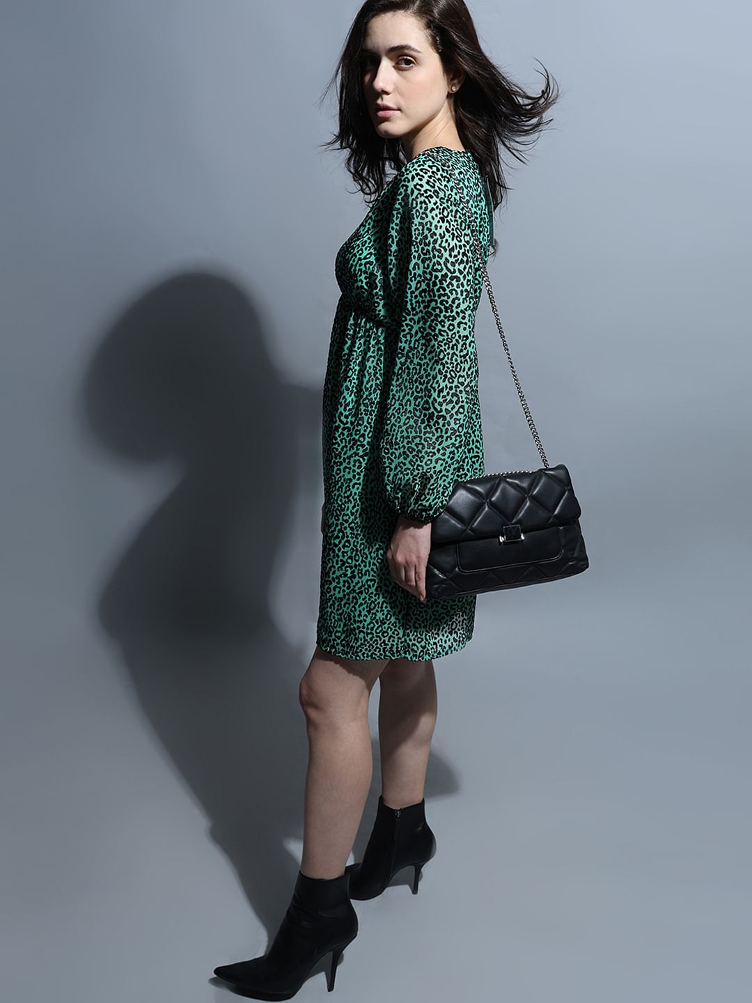 Green Animal Print Dress