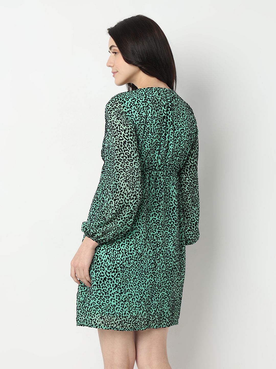 Green Animal Print Dress