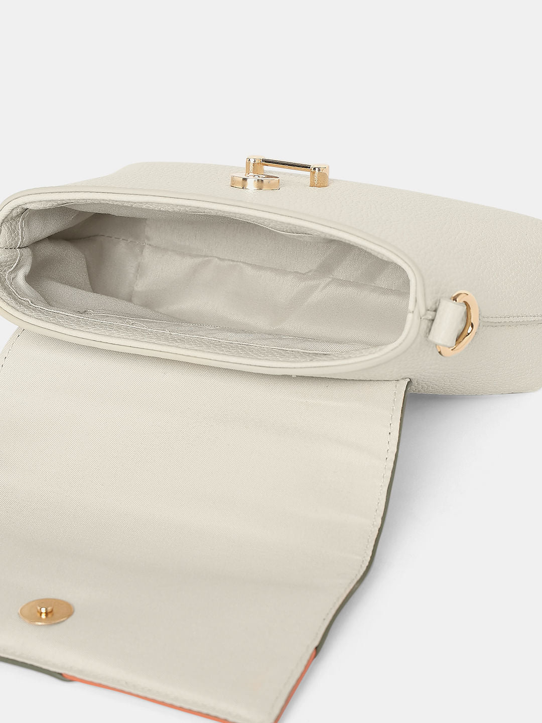 Beige Colourblocked Crossbody Bag