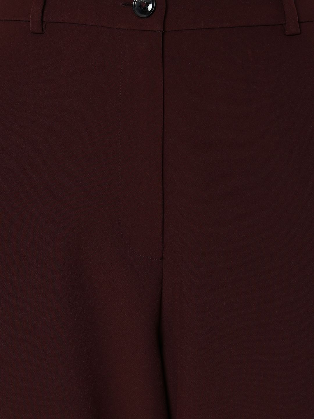 Dark Brown High Rise Straight Fit Pants