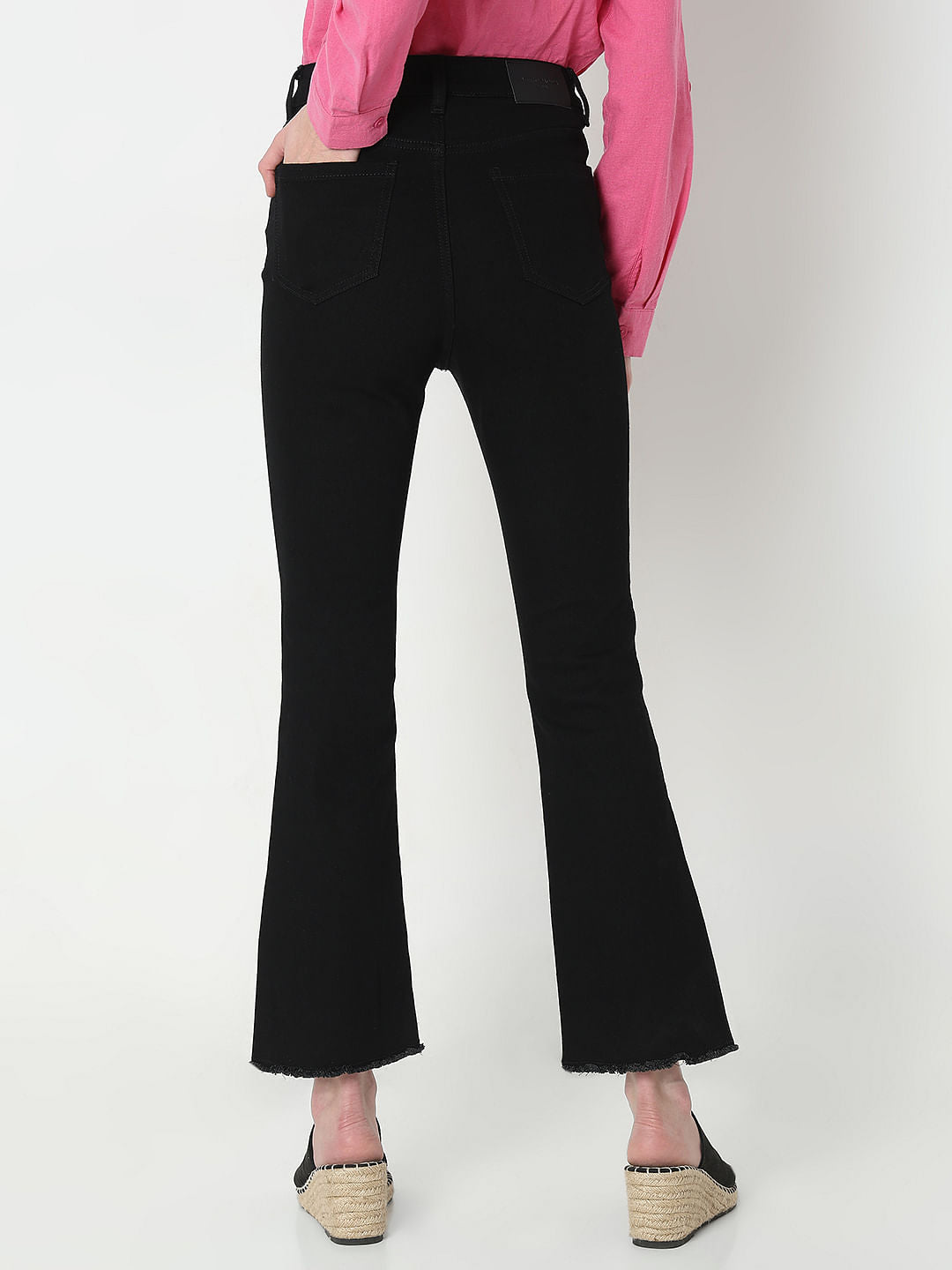 Black High Rise Bootcut Jeans