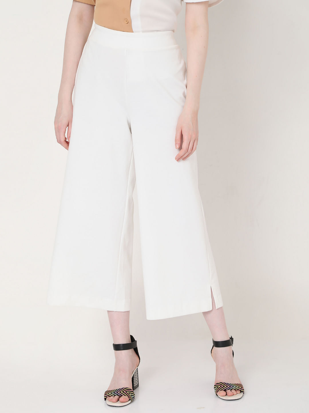 White High Rise Culottes