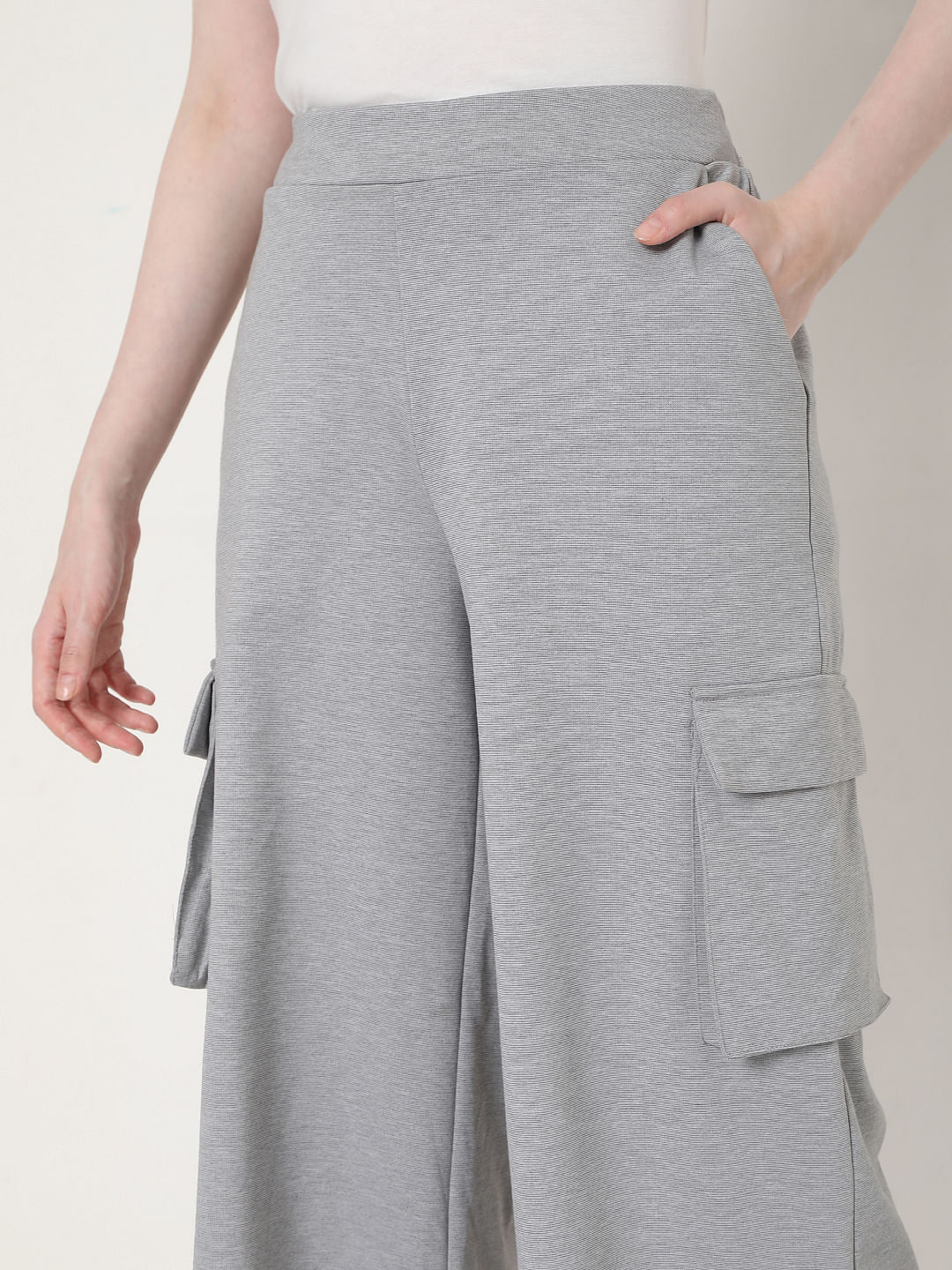 Grey High Rise Culottes