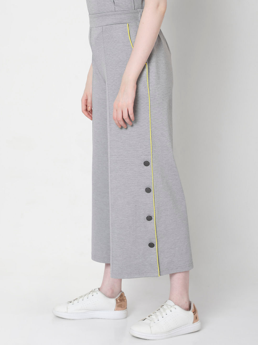 Grey Flared Track Pants