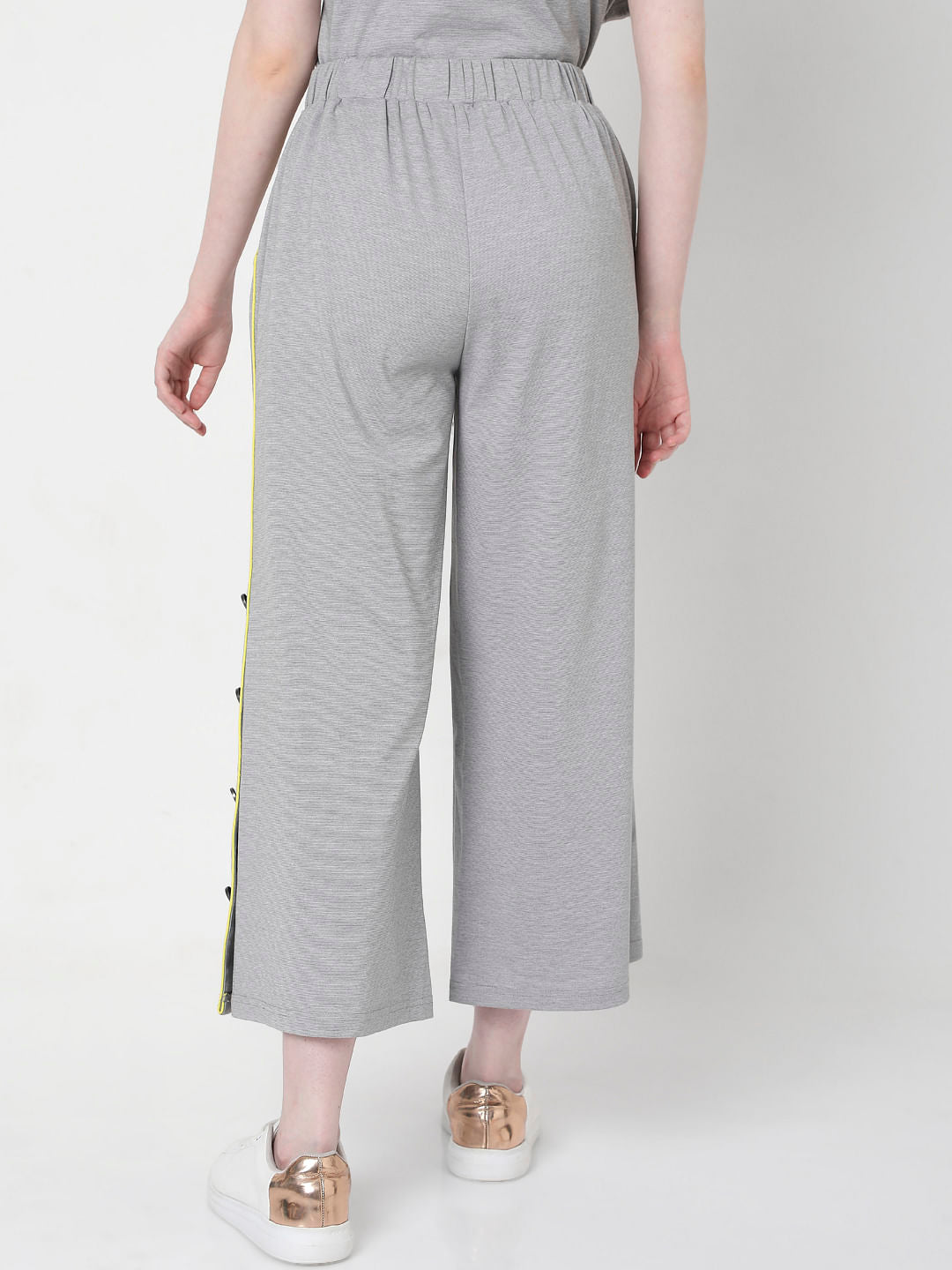 Grey Flared Track Pants