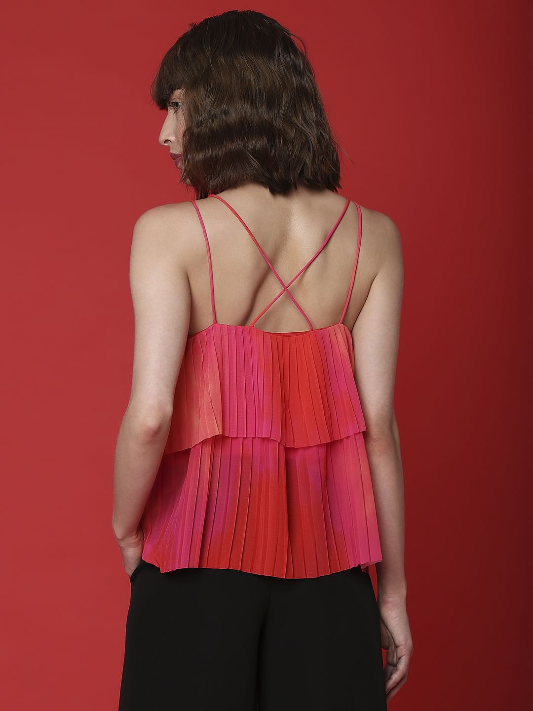 Marquee Orange Ombre Tiered Top