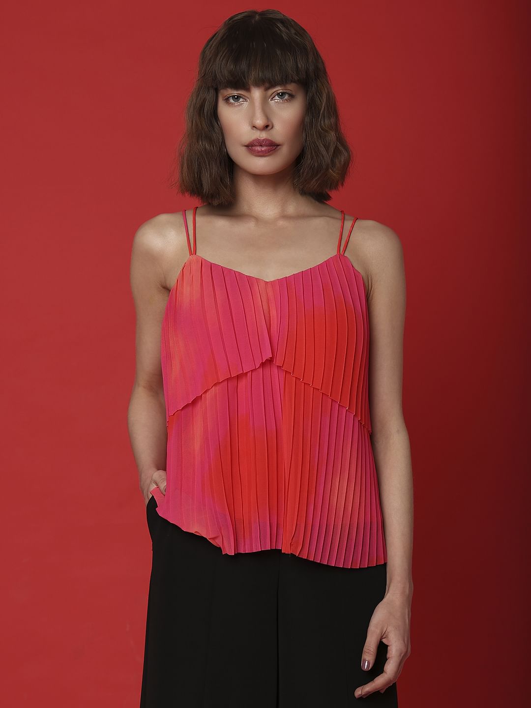 Marquee Orange Ombre Tiered Top