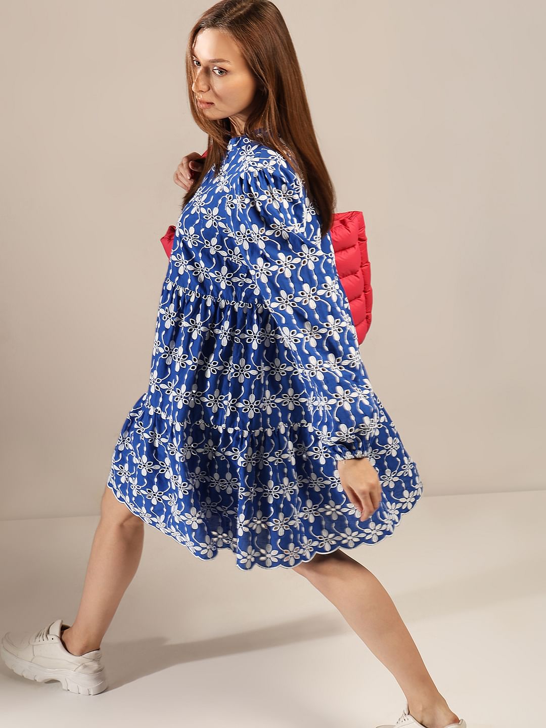 Blue Embroidered Dress