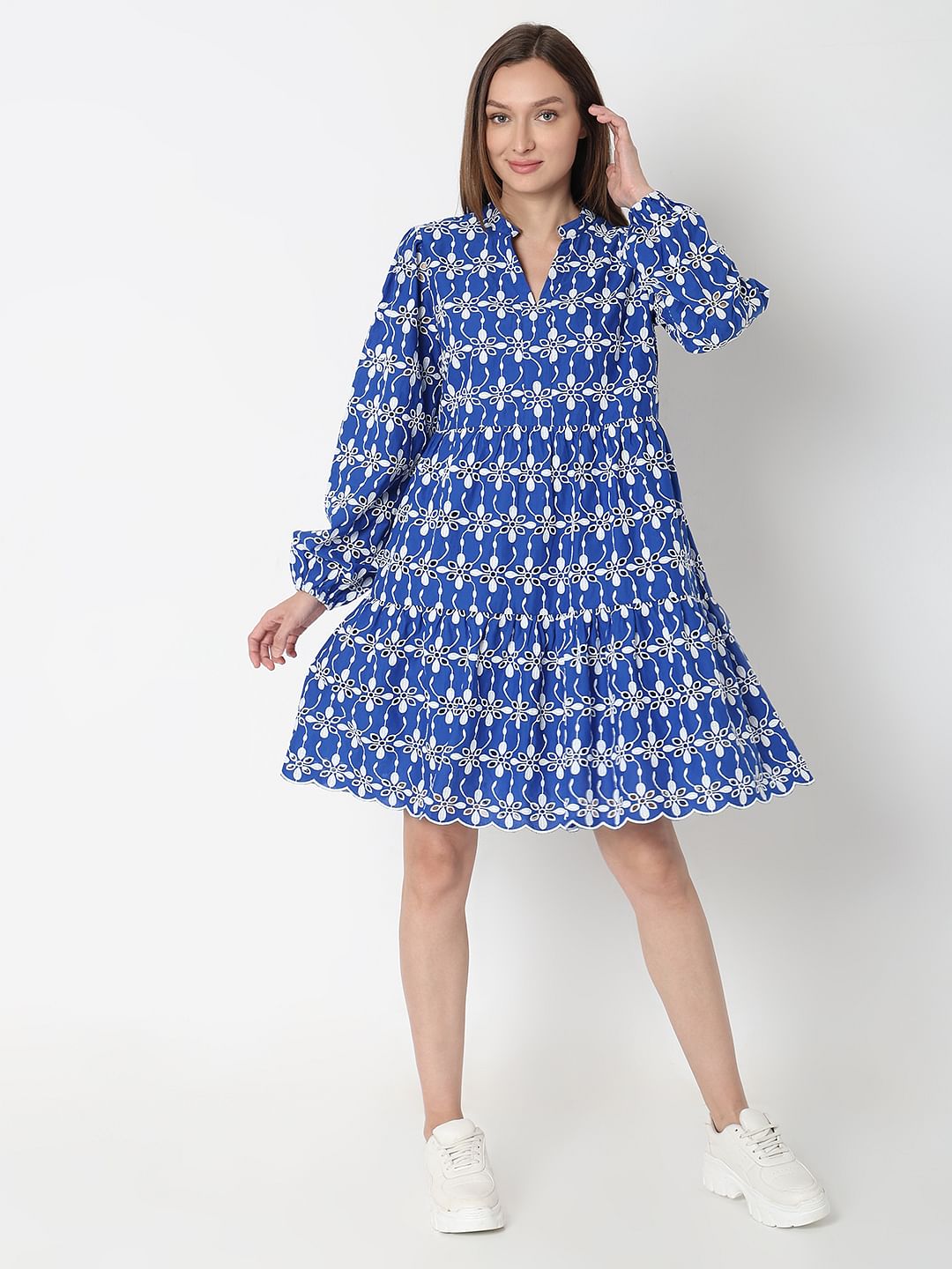 Blue Embroidered Dress