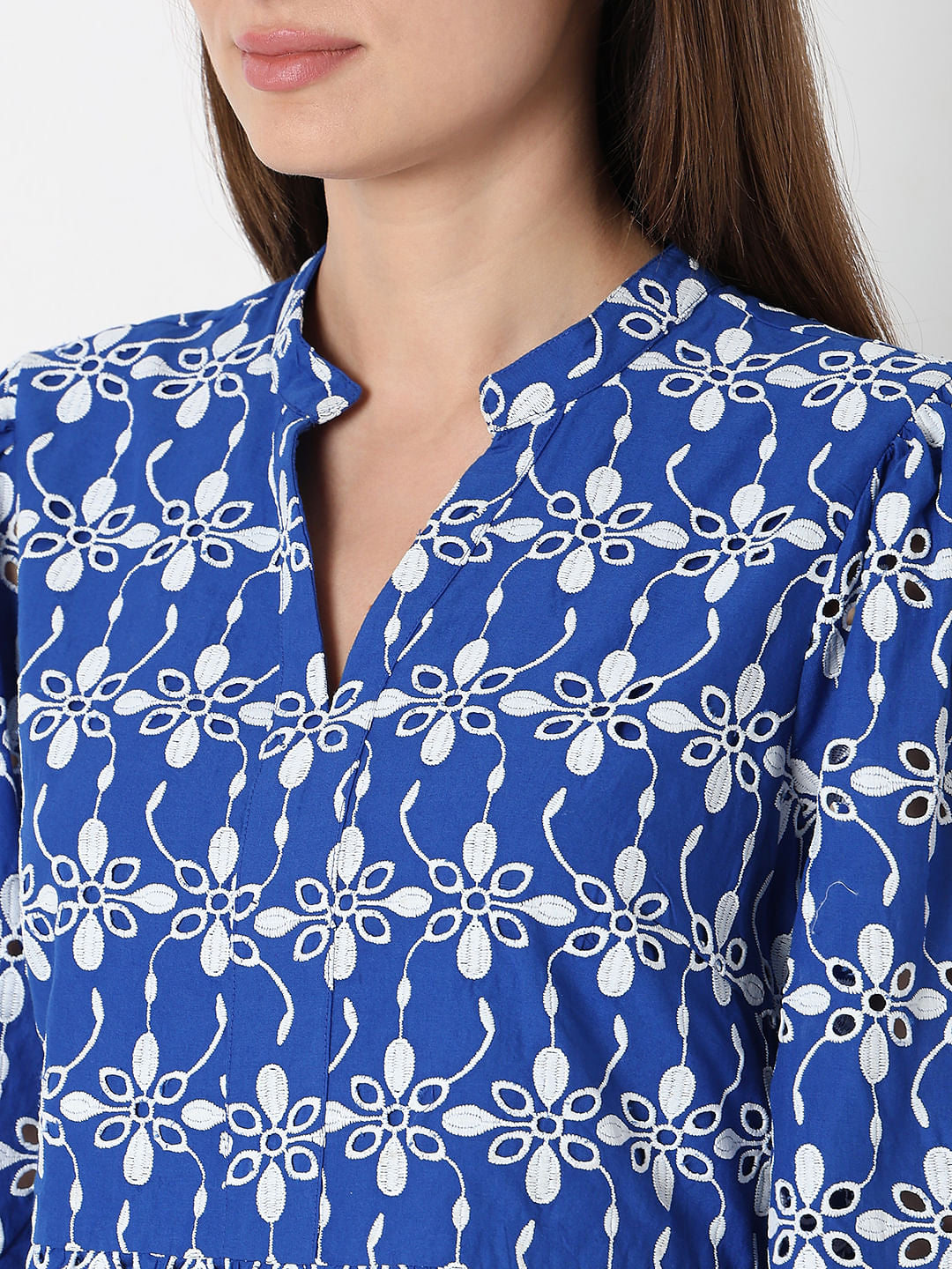 Blue Embroidered Dress