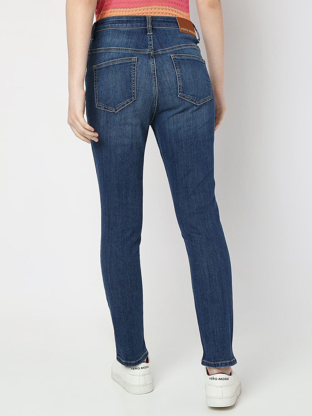 Blue High Rise Distressed Wendy Skinny Jeans