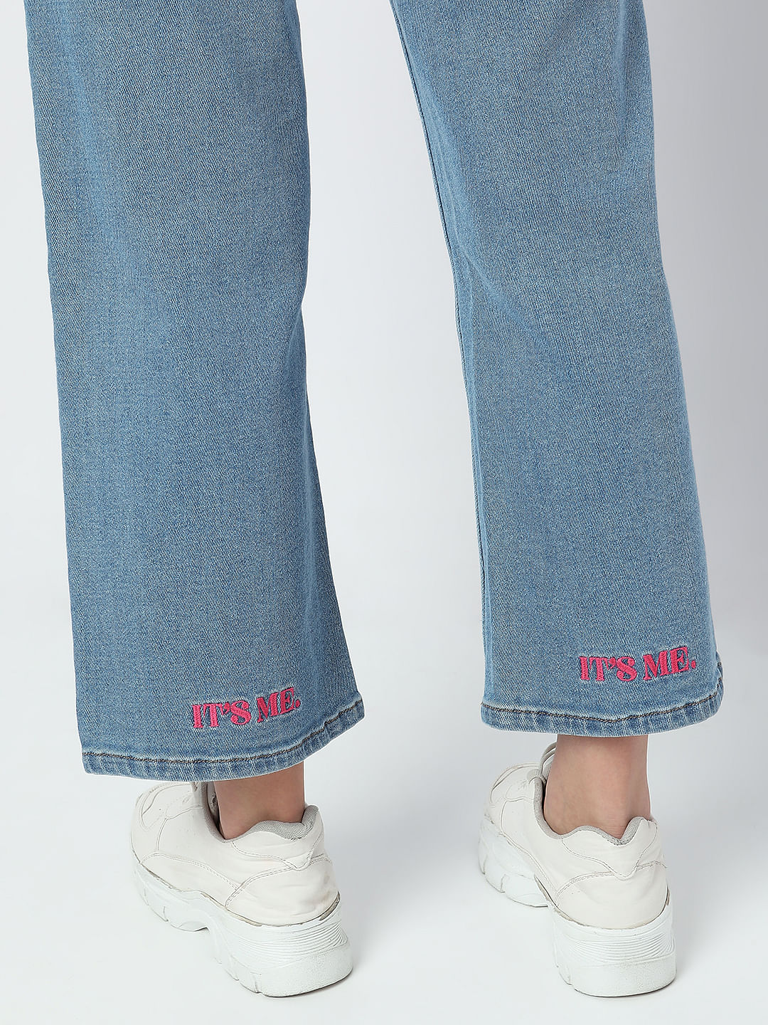 Blue High Rise Wide Leg Jeans