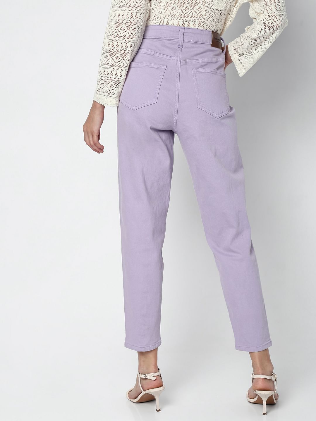 Purple High Rise Jade Straight Fit Jeans
