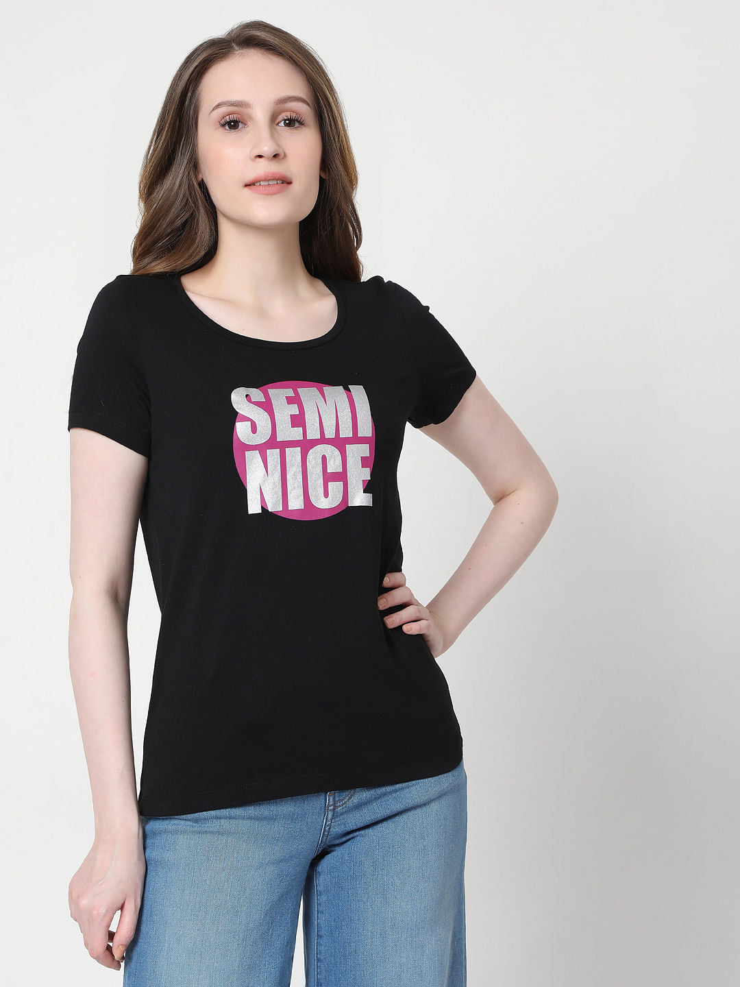 Black Graphic Print T-Shirt