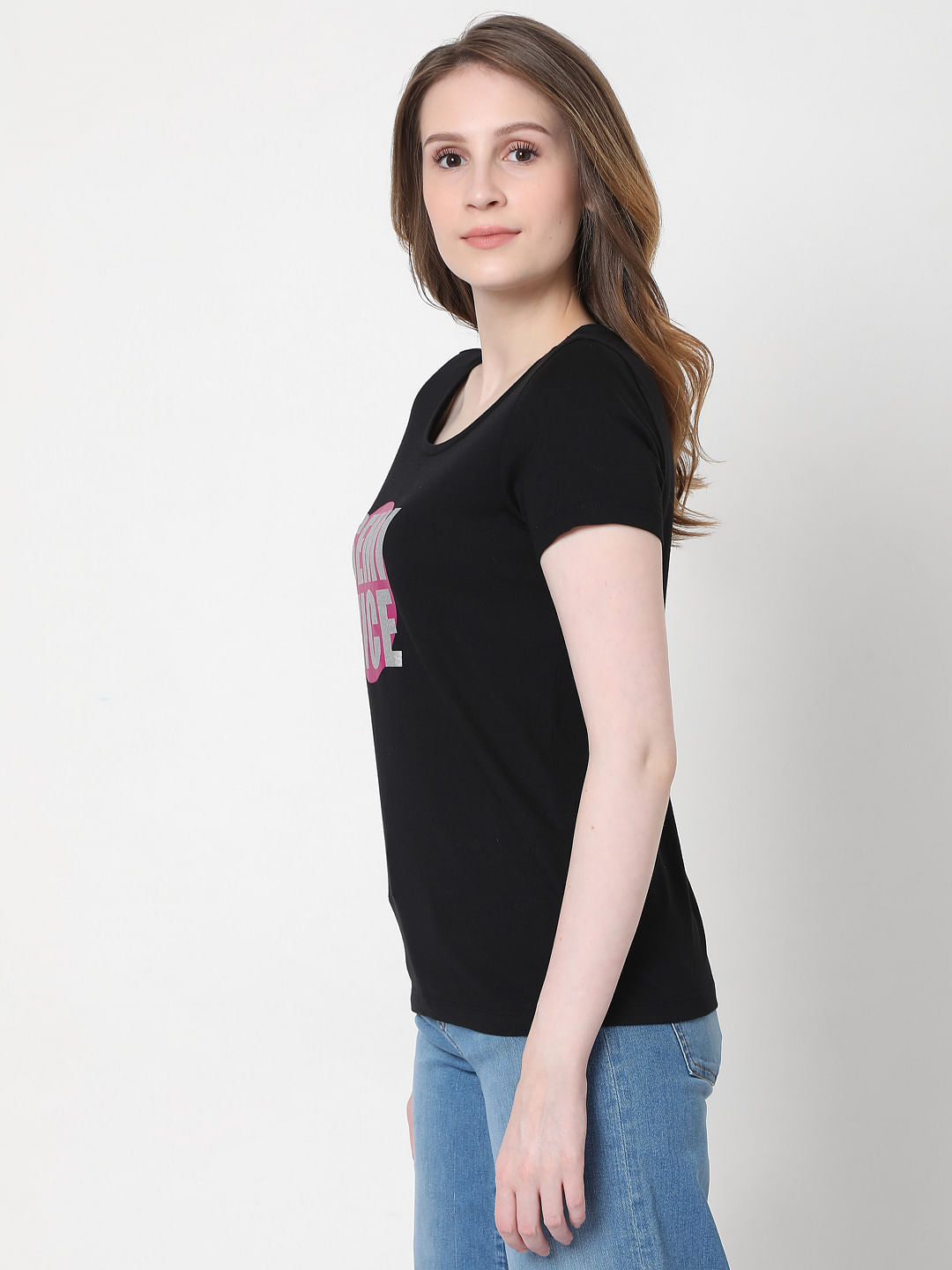 Black Graphic Print T-Shirt