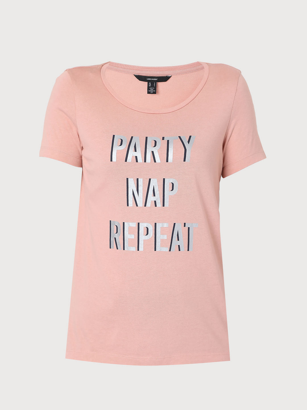 Pink Text Print T-Shirt