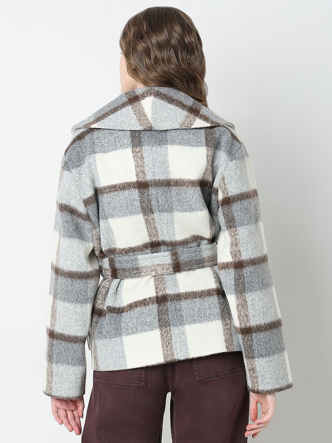 White Check Long Sleeve Jacket