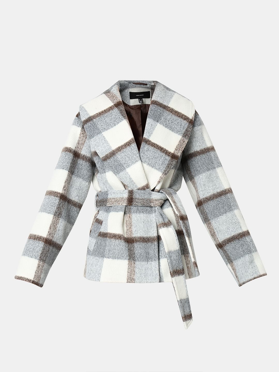 White Check Long Sleeve Jacket