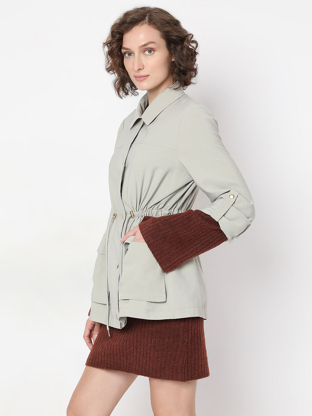 Grey Lightweight Parka Jacket