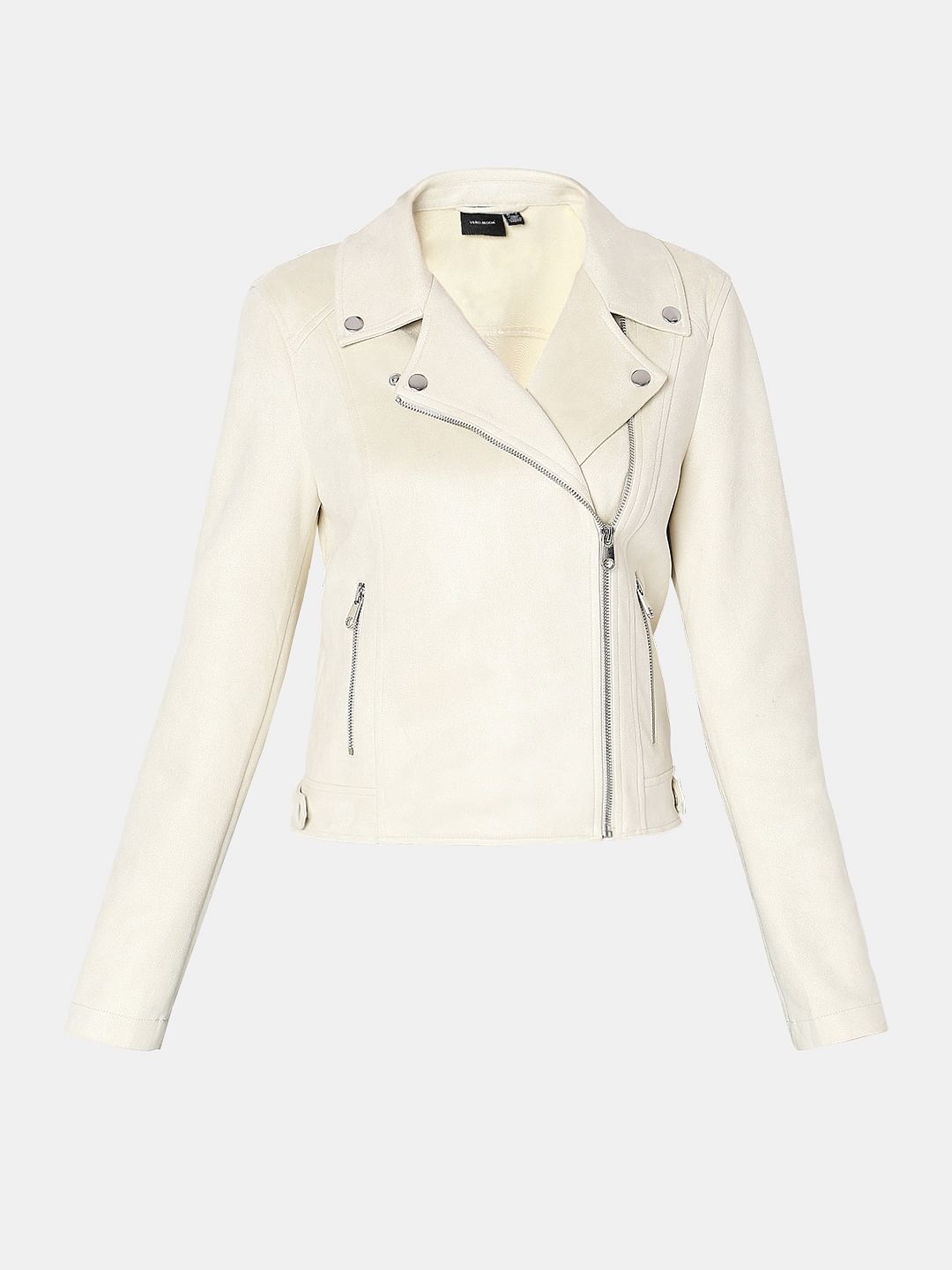 Beige Biker Jacket