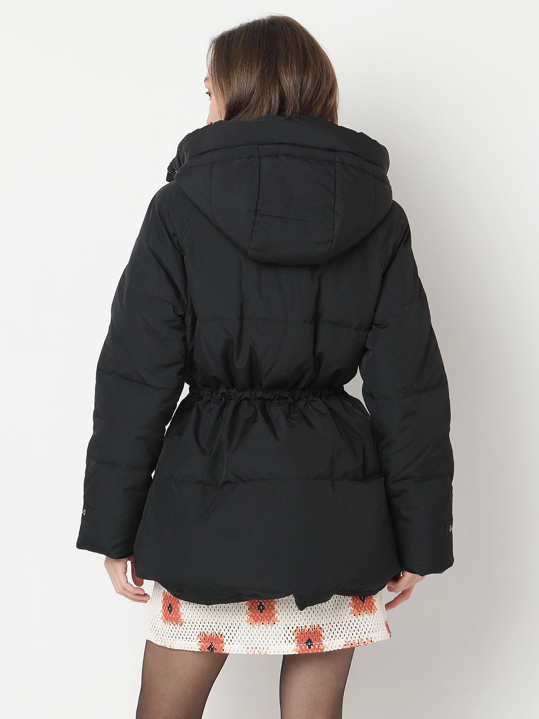 Black Hooded Parka Jacket