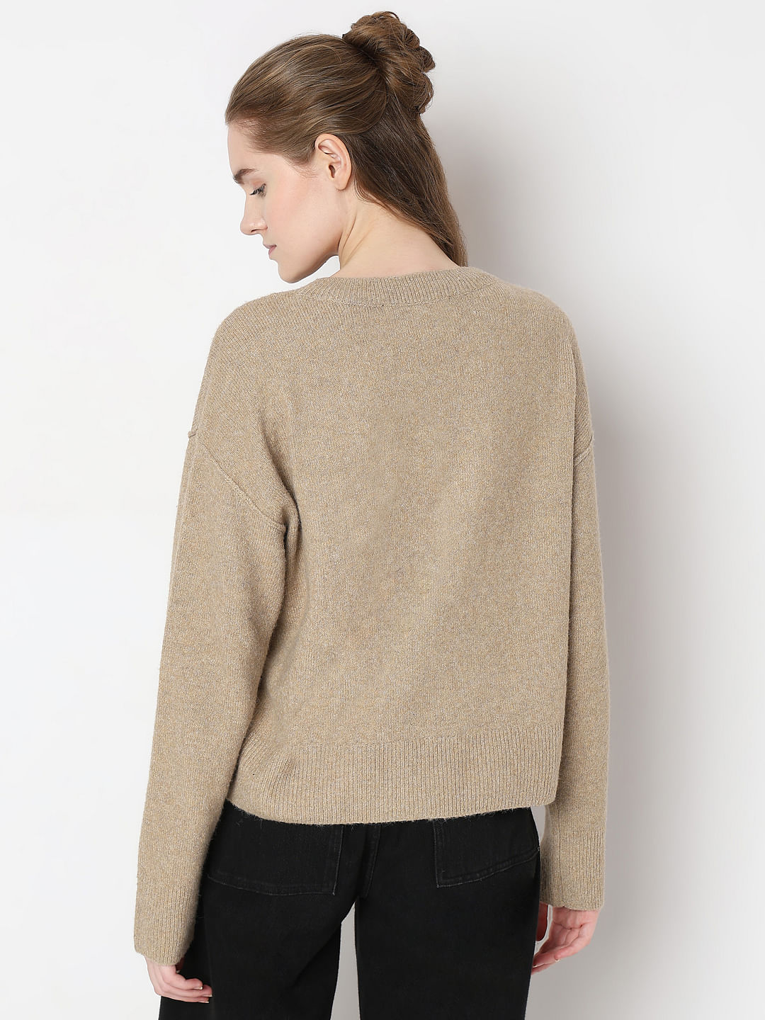 Brown Round-Neck Pullover