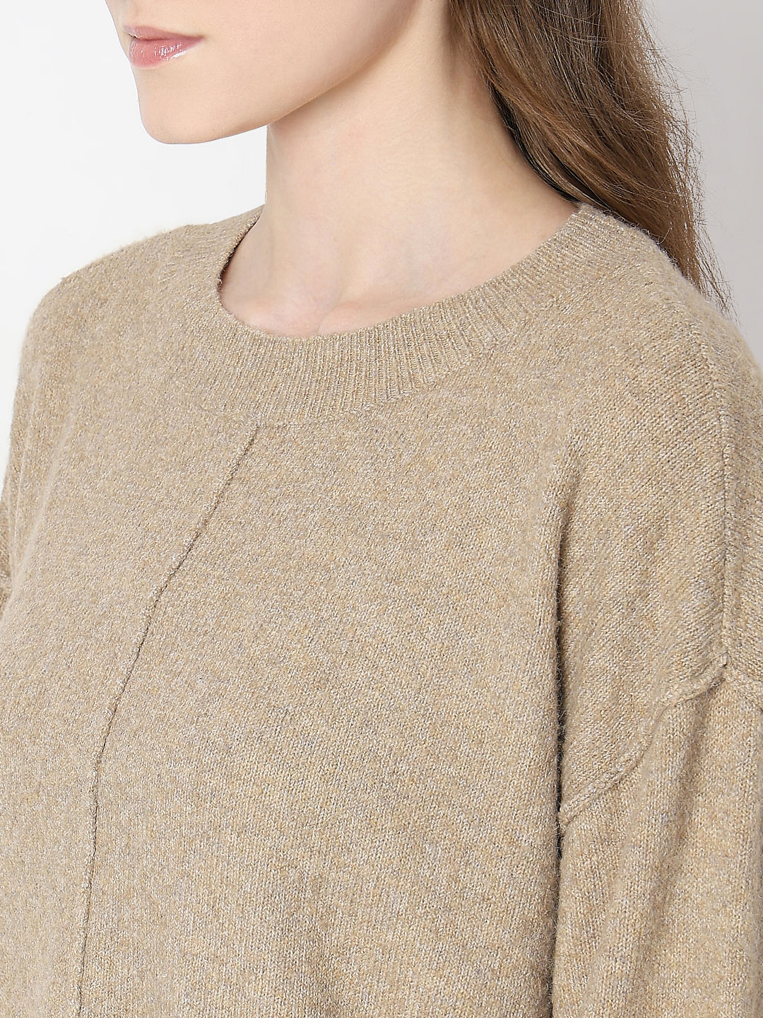 Brown Round-Neck Pullover