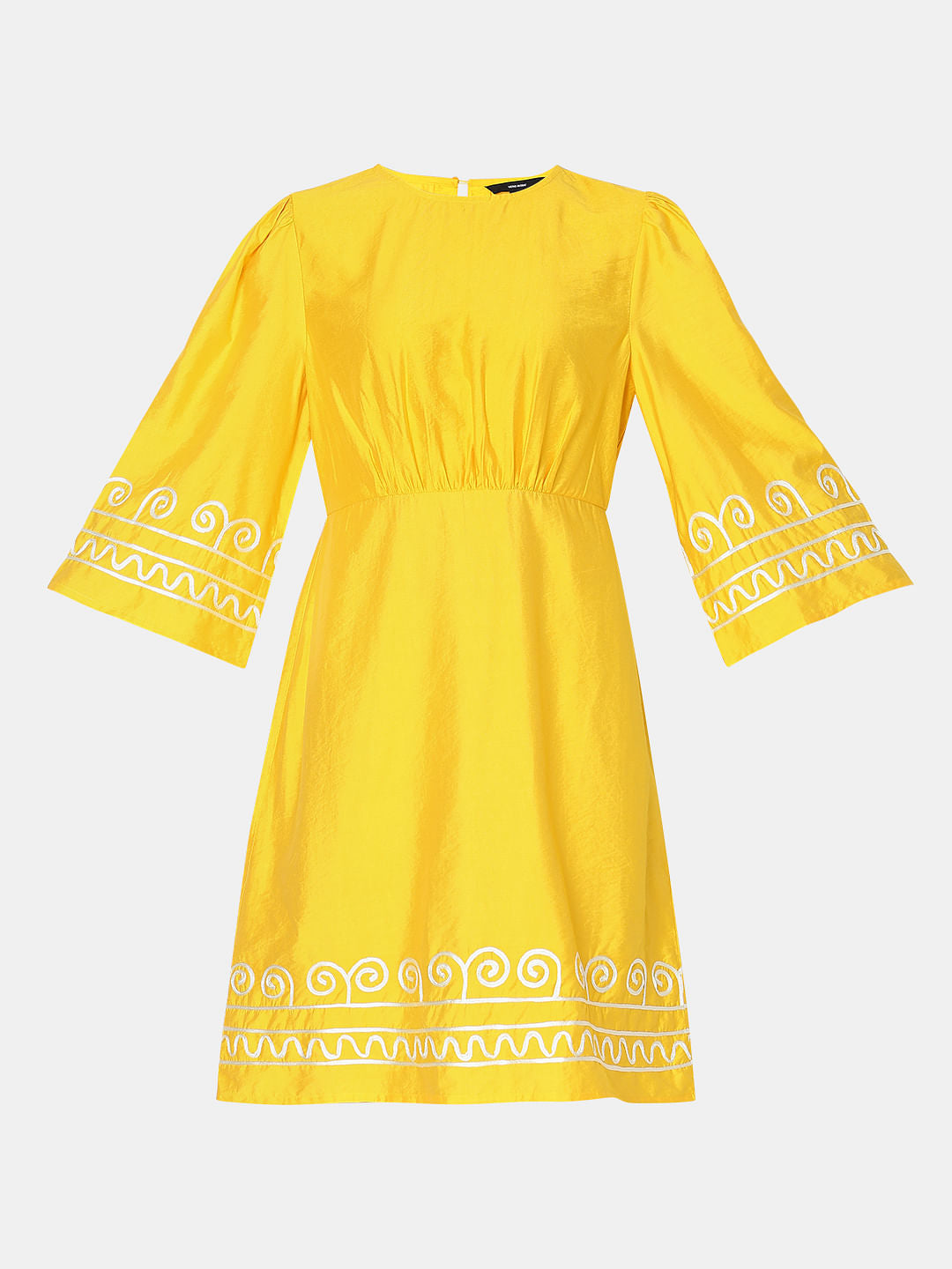 Yellow Contrast Piping Dress