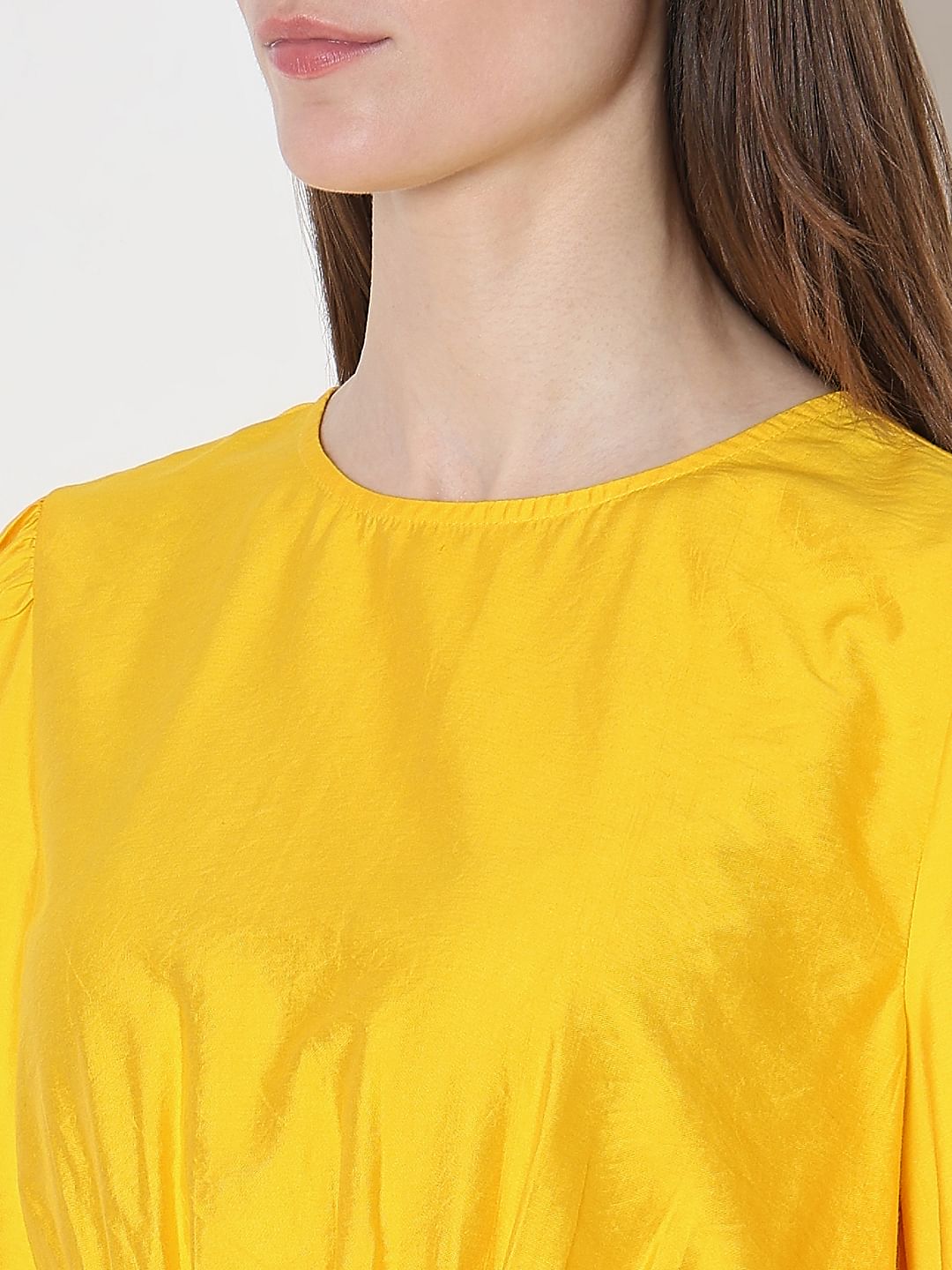 Yellow Contrast Piping Dress